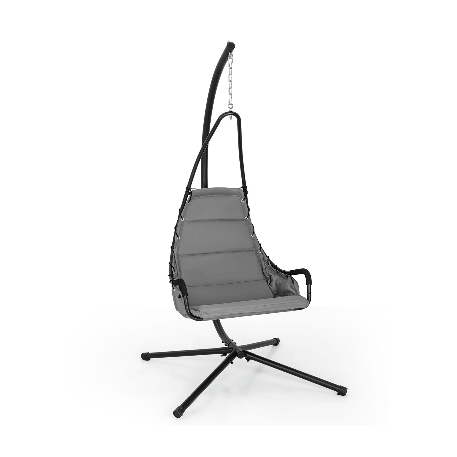 Hammock Swing Chair with Extra Large Padded Seat-Grey - Savings Store