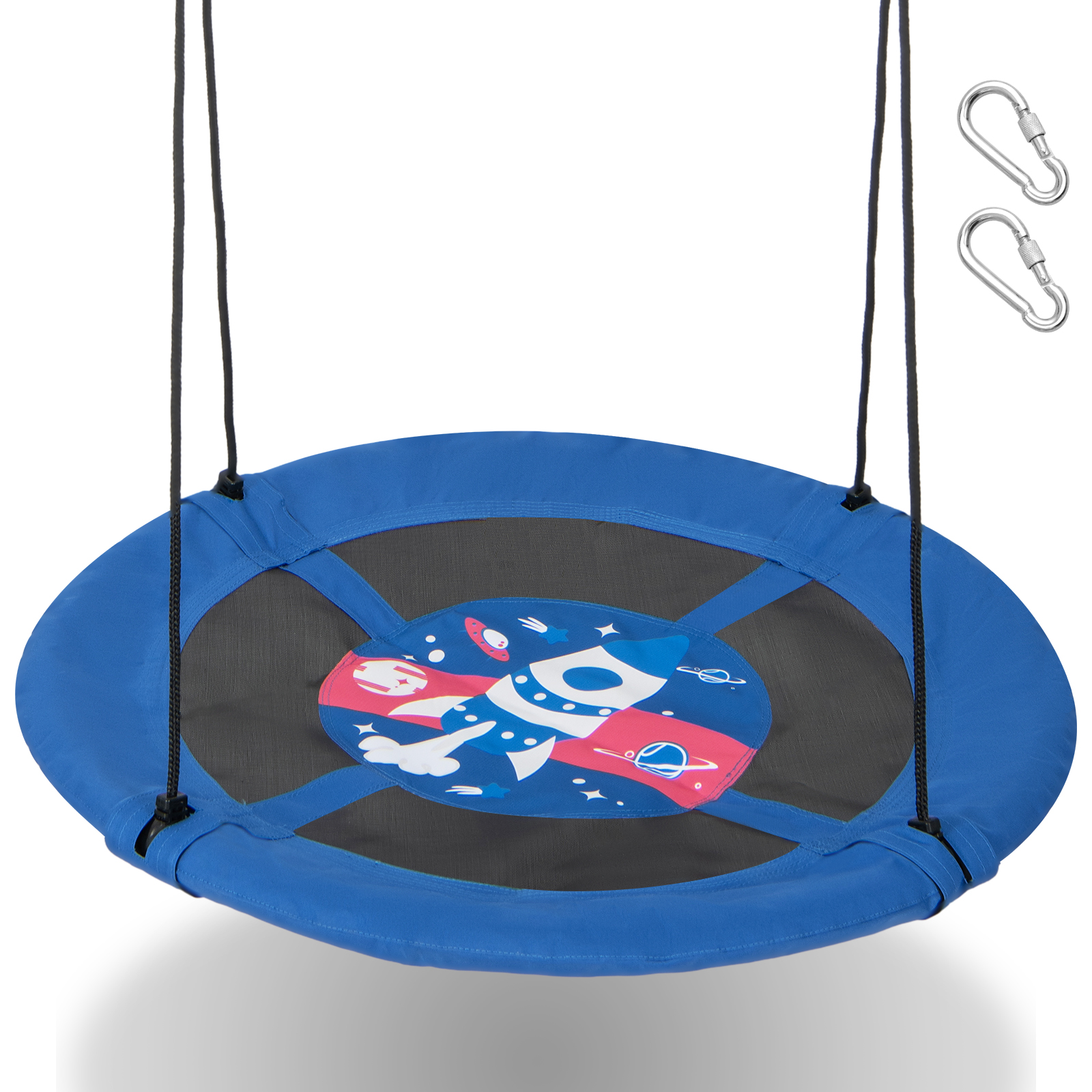 104 cm Saucer Tree Swing with 600D Oxford Fabric-Blue - Savings Store