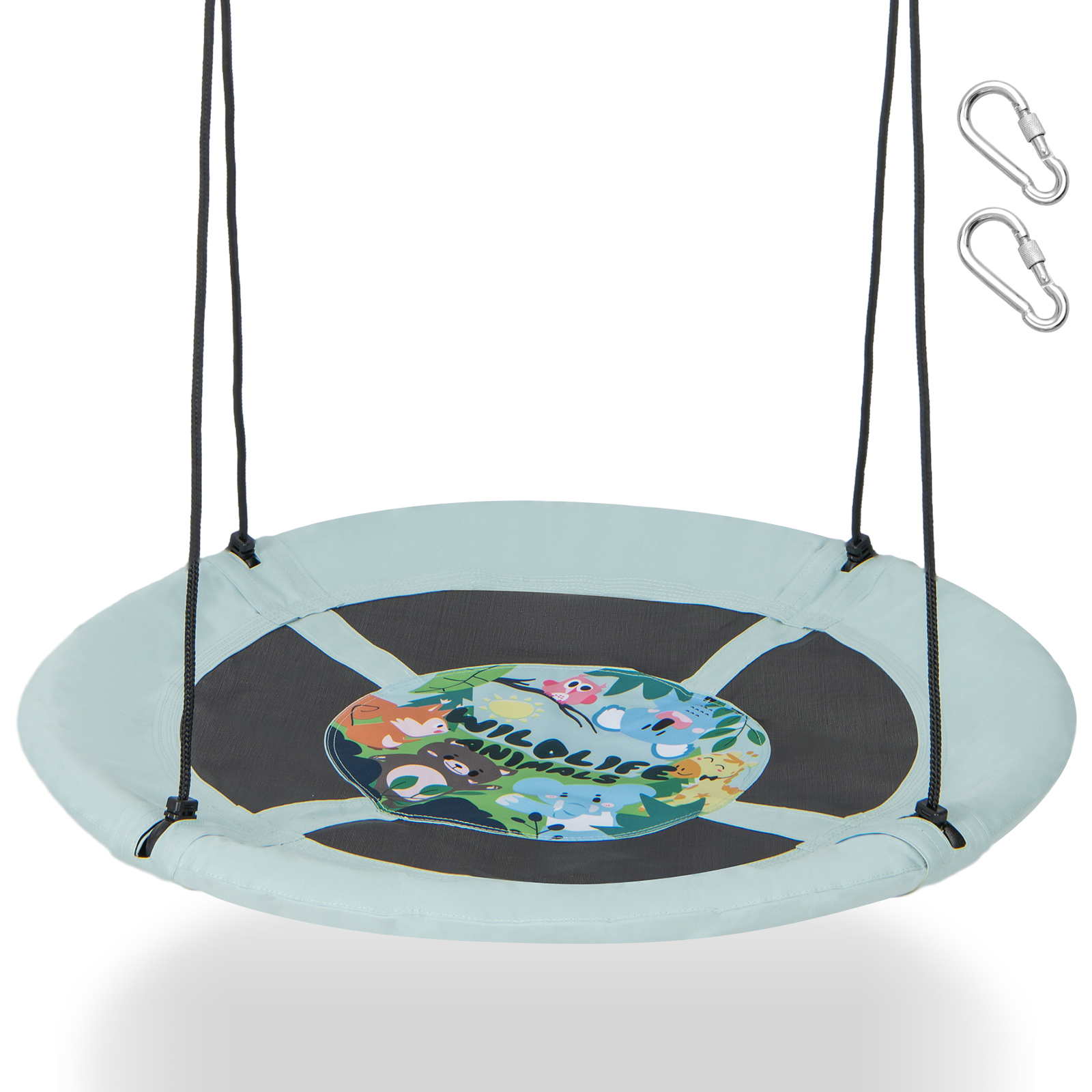 104 cm Saucer Tree Swing with 600D Oxford Fabric-Green - Savings Store