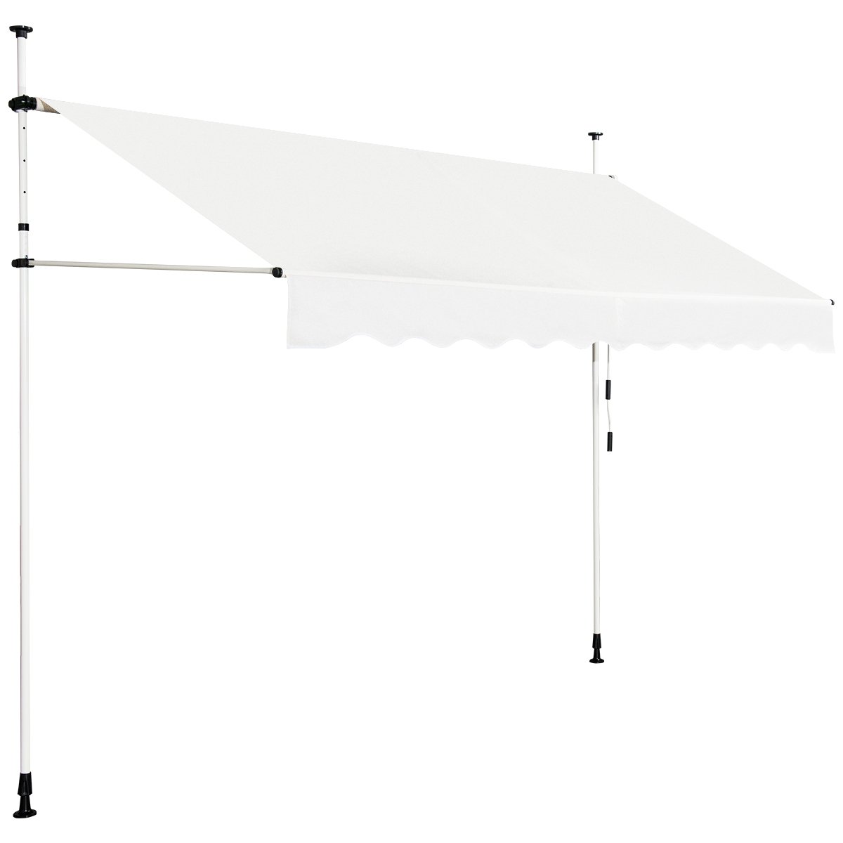 HENDALE Telescopic Awning Sun Shade Retractable Canopy Sun Shelter for Window Balcony Garden-Beige - Savings Store