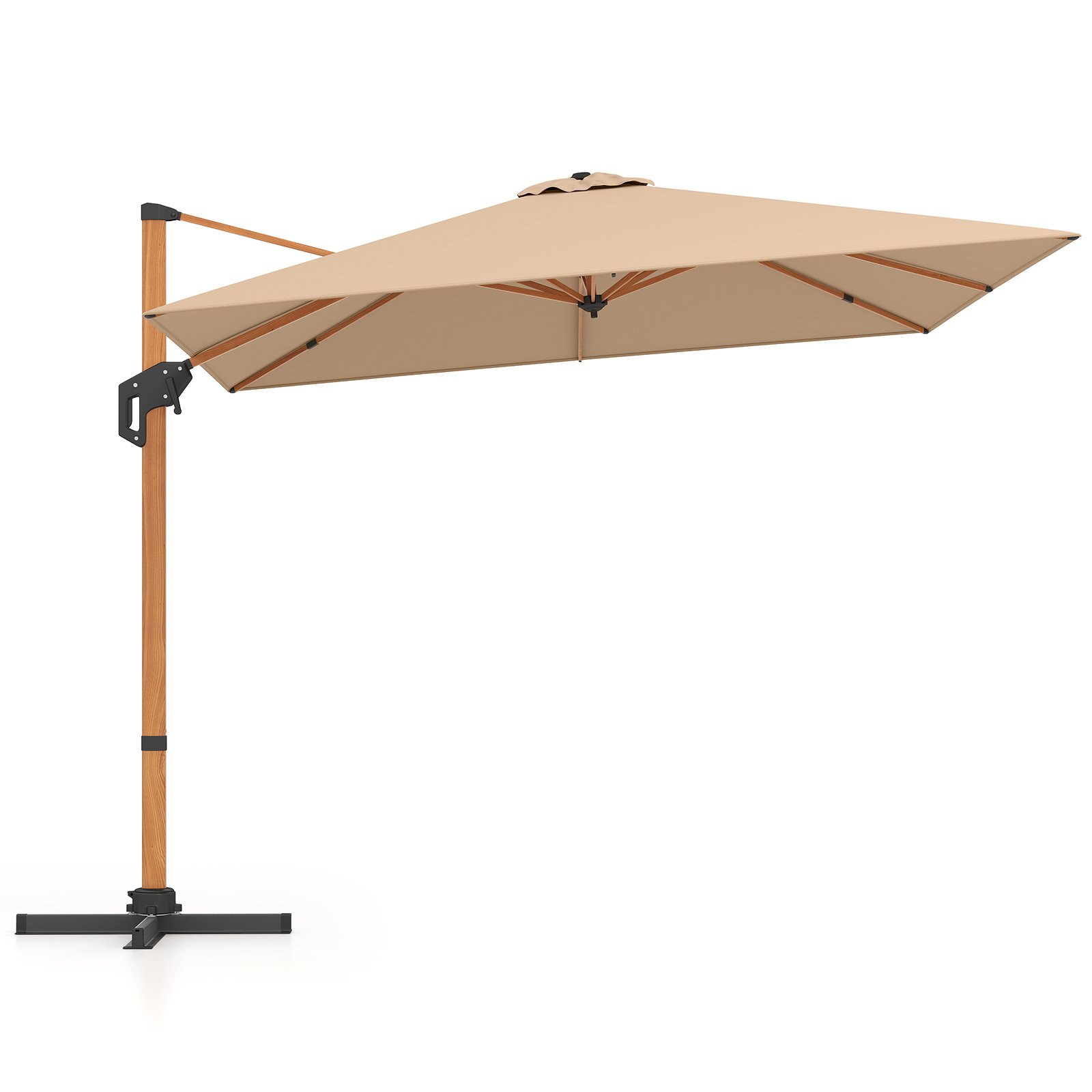 ORTY 297 cm Outdoor Patio Cantilever Umbrella with 360deg Rotation-Beige - Savings Store