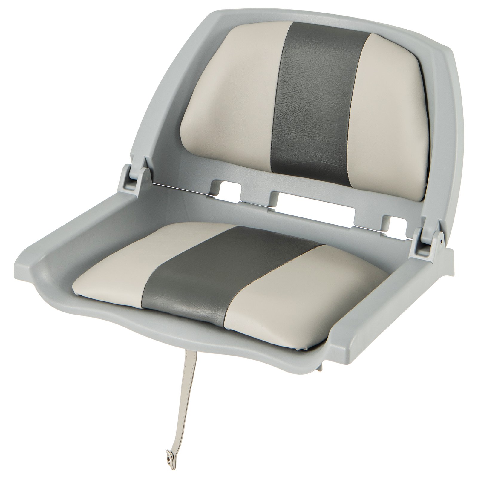 Boat Surfing - Folding Low Back Boat Seat with Mounting Hardware for Fishing-Grey - Savings Store