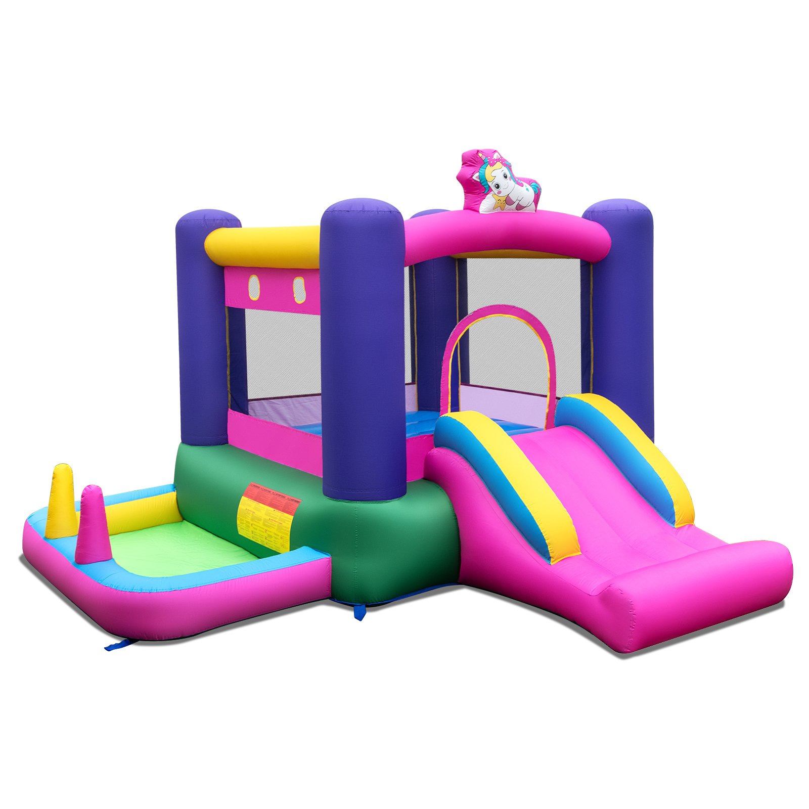 Inflatable Bounce Castle with Slide and Stakes - Savings Store