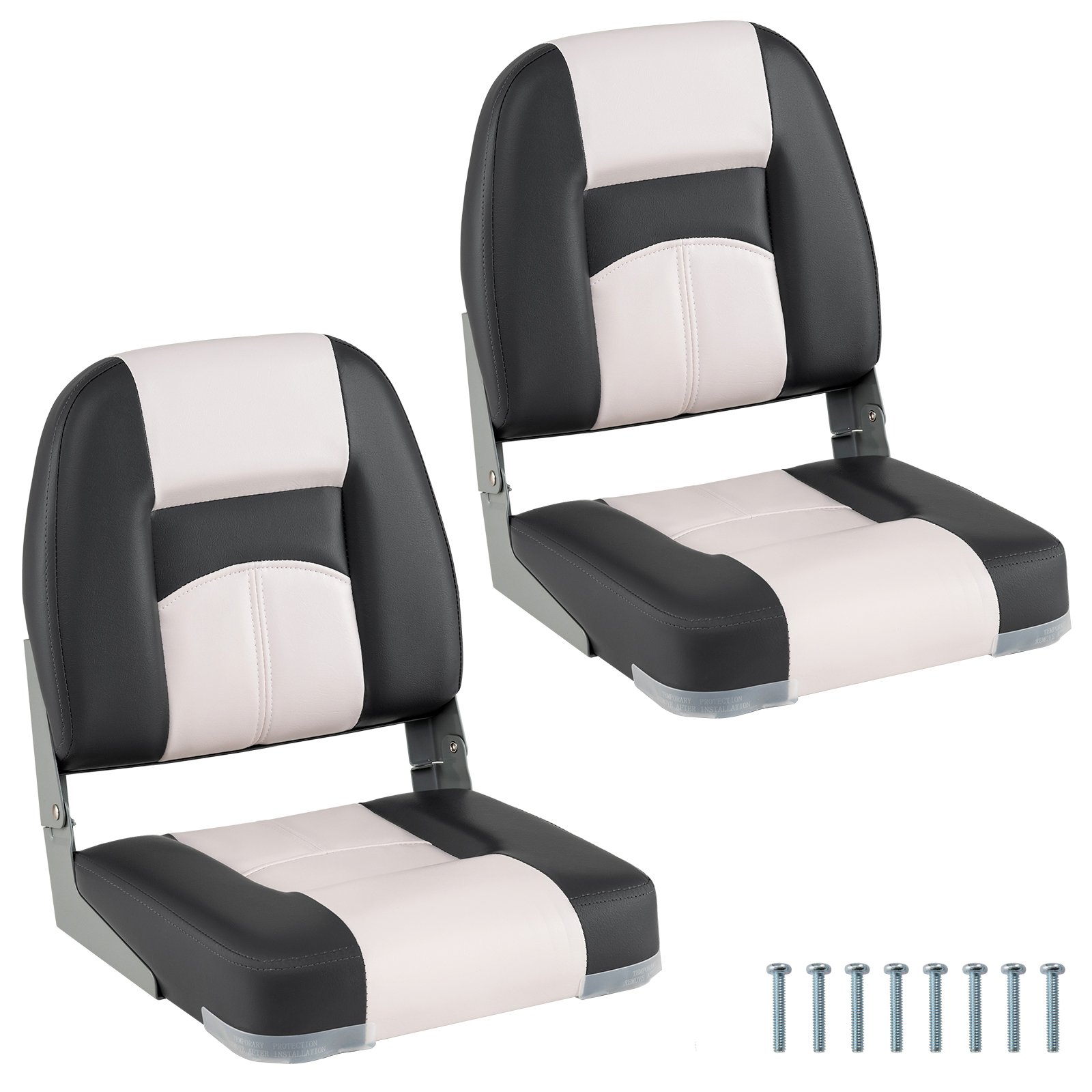2-Pack Boat Seats with Thick Sponge Padding-Grey - Savings Store