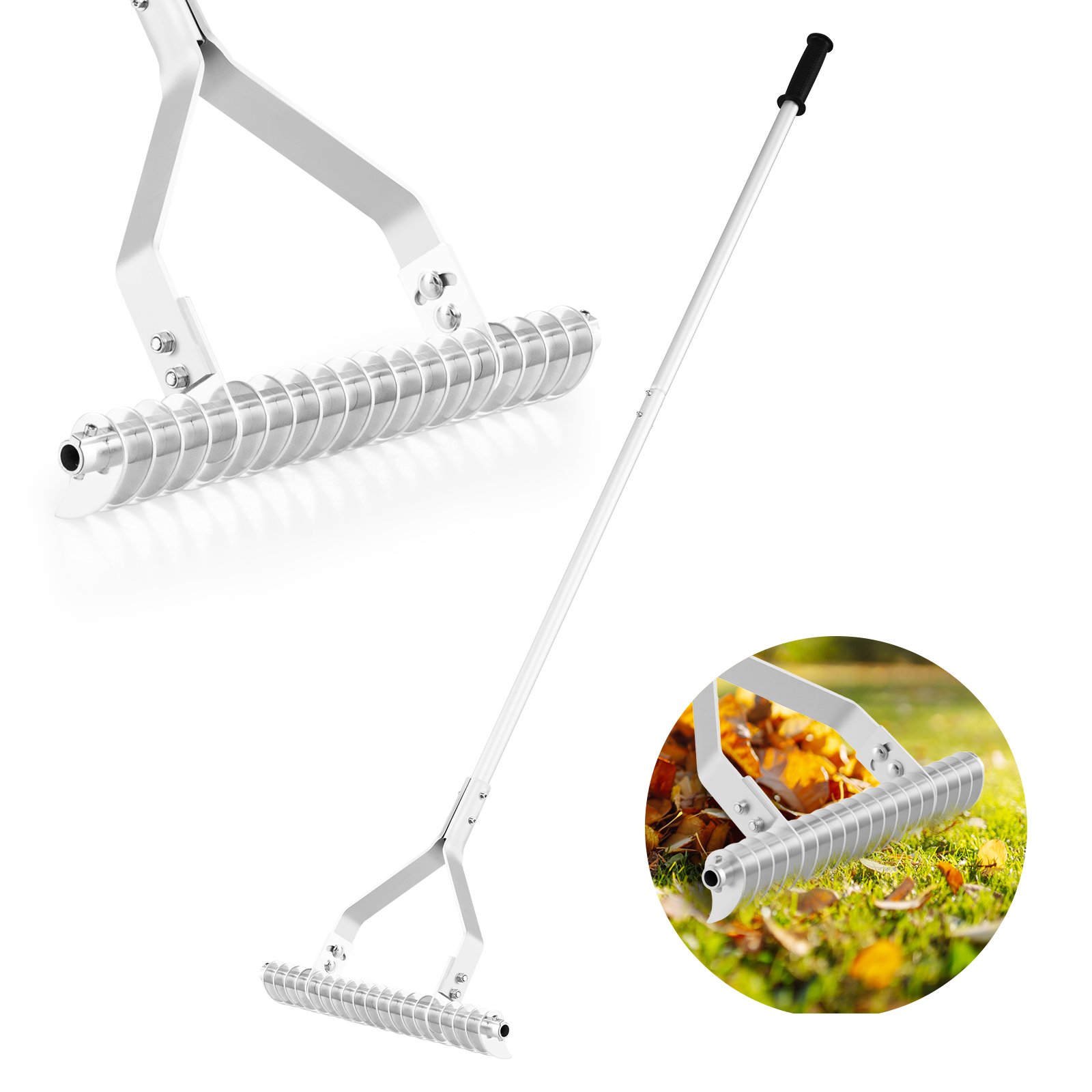 178 cm Garden Thatch Rake with Long Handle and 19 Curved Tines - Savings Store