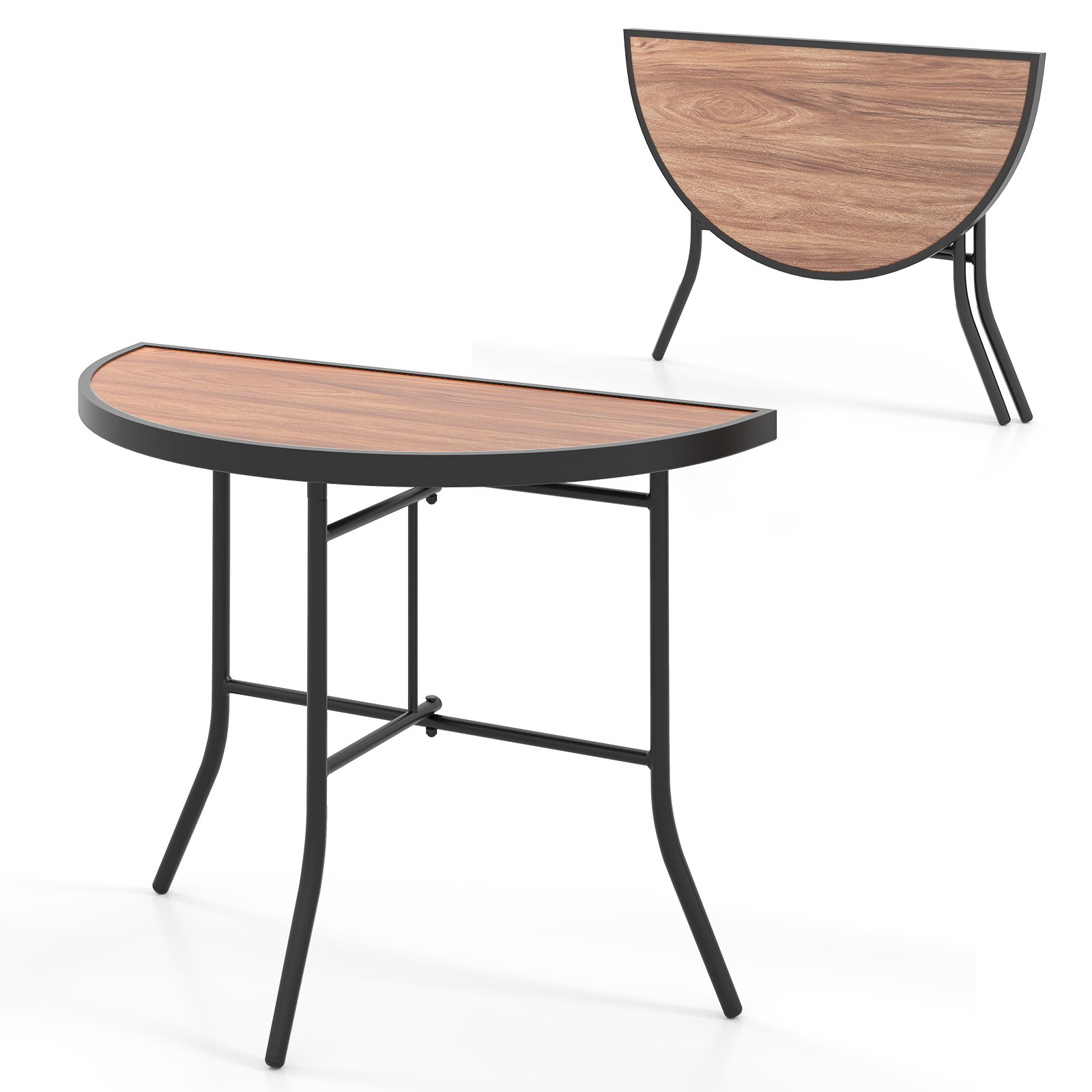 Half-Round Folding Event Table with Metal Frame - Savings Store