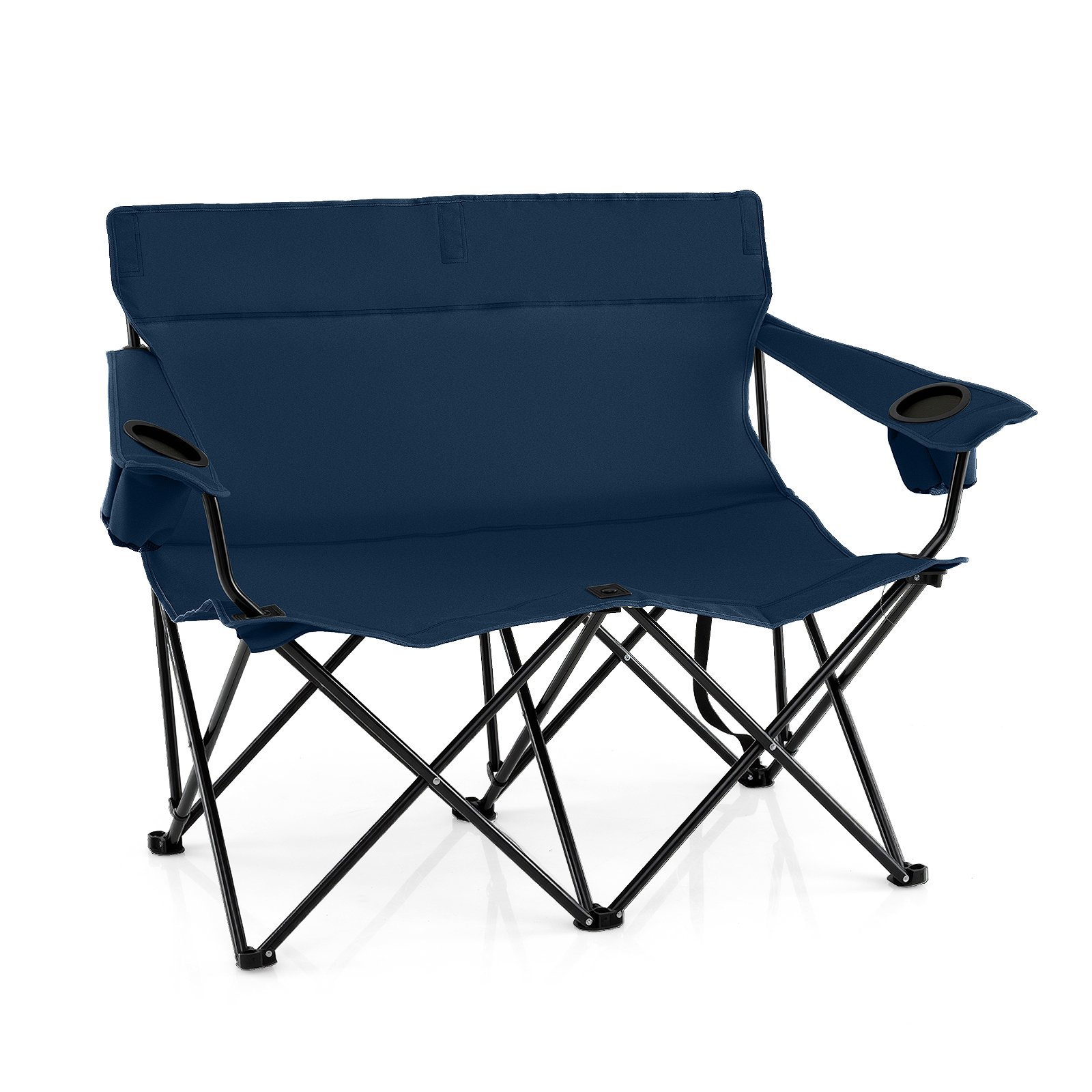 URRIIN Double Camping Chair with Cup Holders and Carrying Bag-Blue - Savings Store