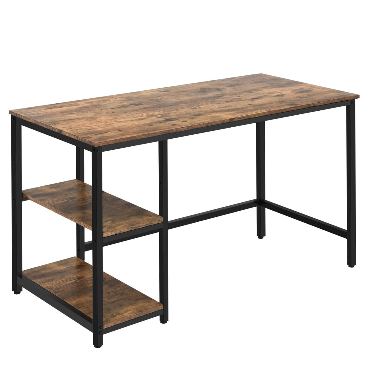 Industrial Styled Computer Desk / Writing Table with Storage Shelves - Savings Store