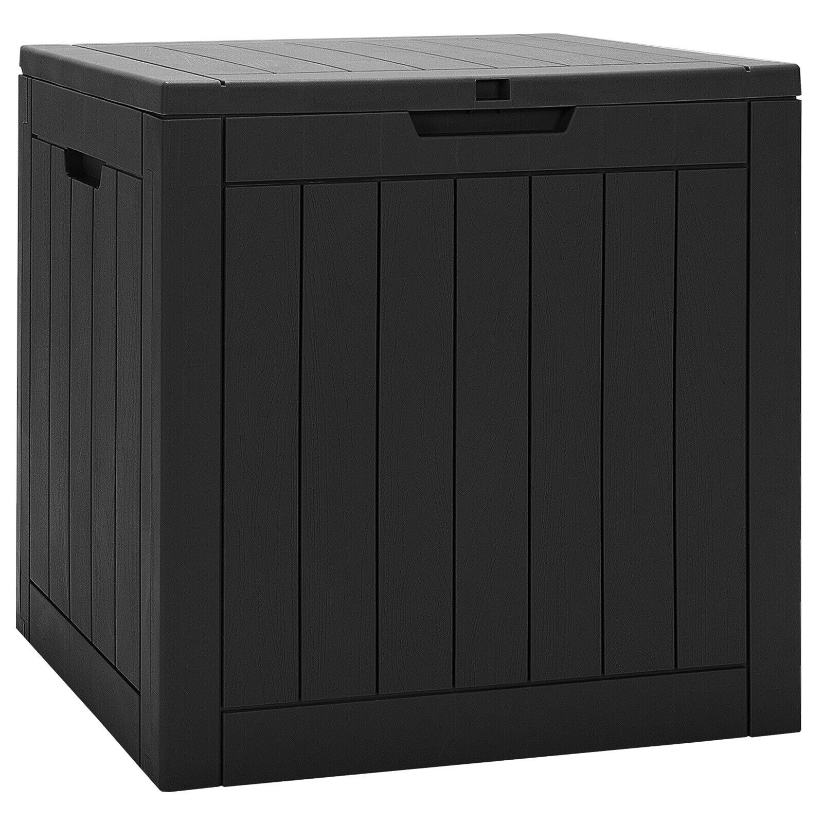 Outdoor Storage Shed with Handles and Lockable Lid-Black - Savings Store
