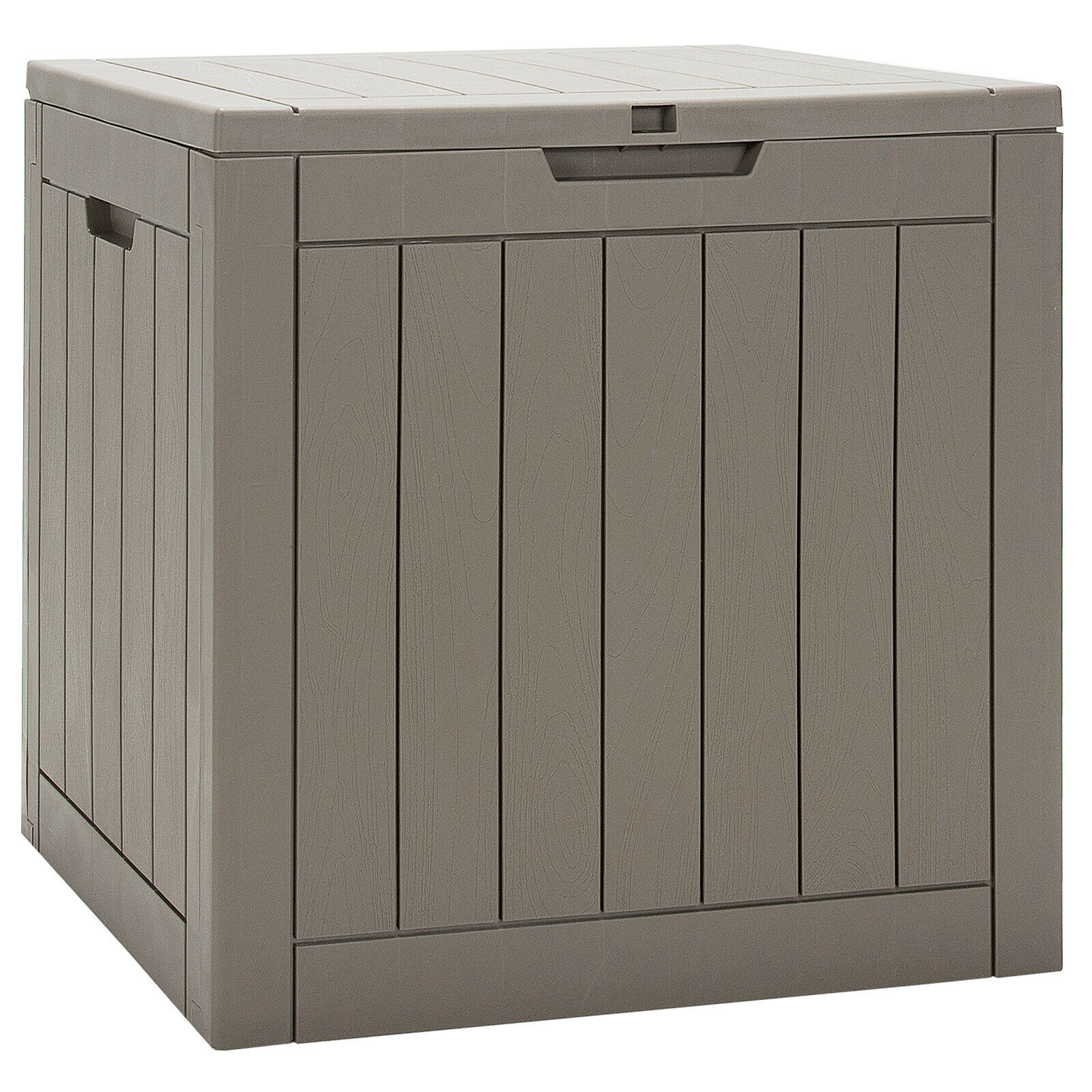 Outdoor Storage Shed with Handles and Lockable Lid-Coffee - Savings Store