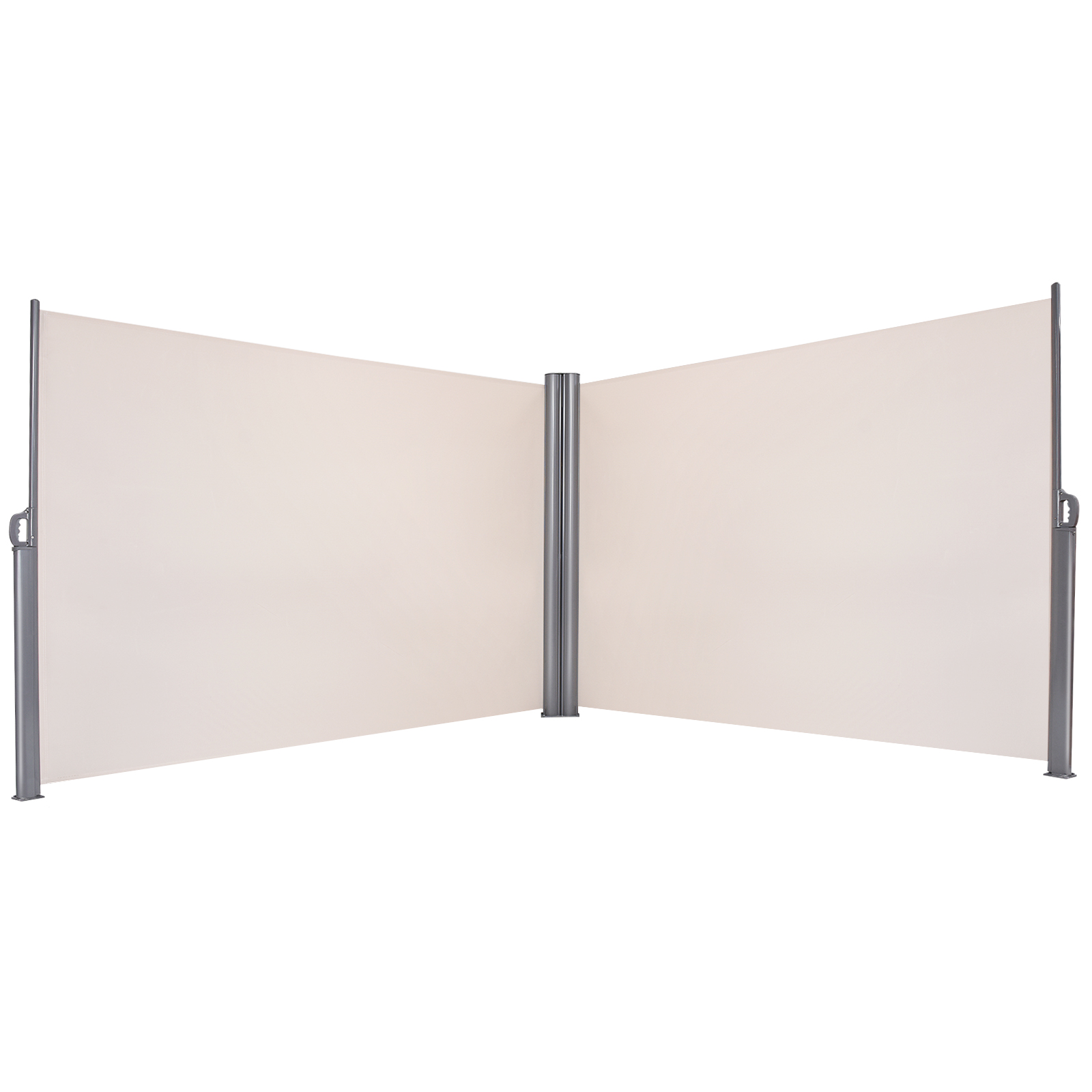 600 x 180 cm Double-Sided Retractable Folding Side Awning with Handle - Savings Store