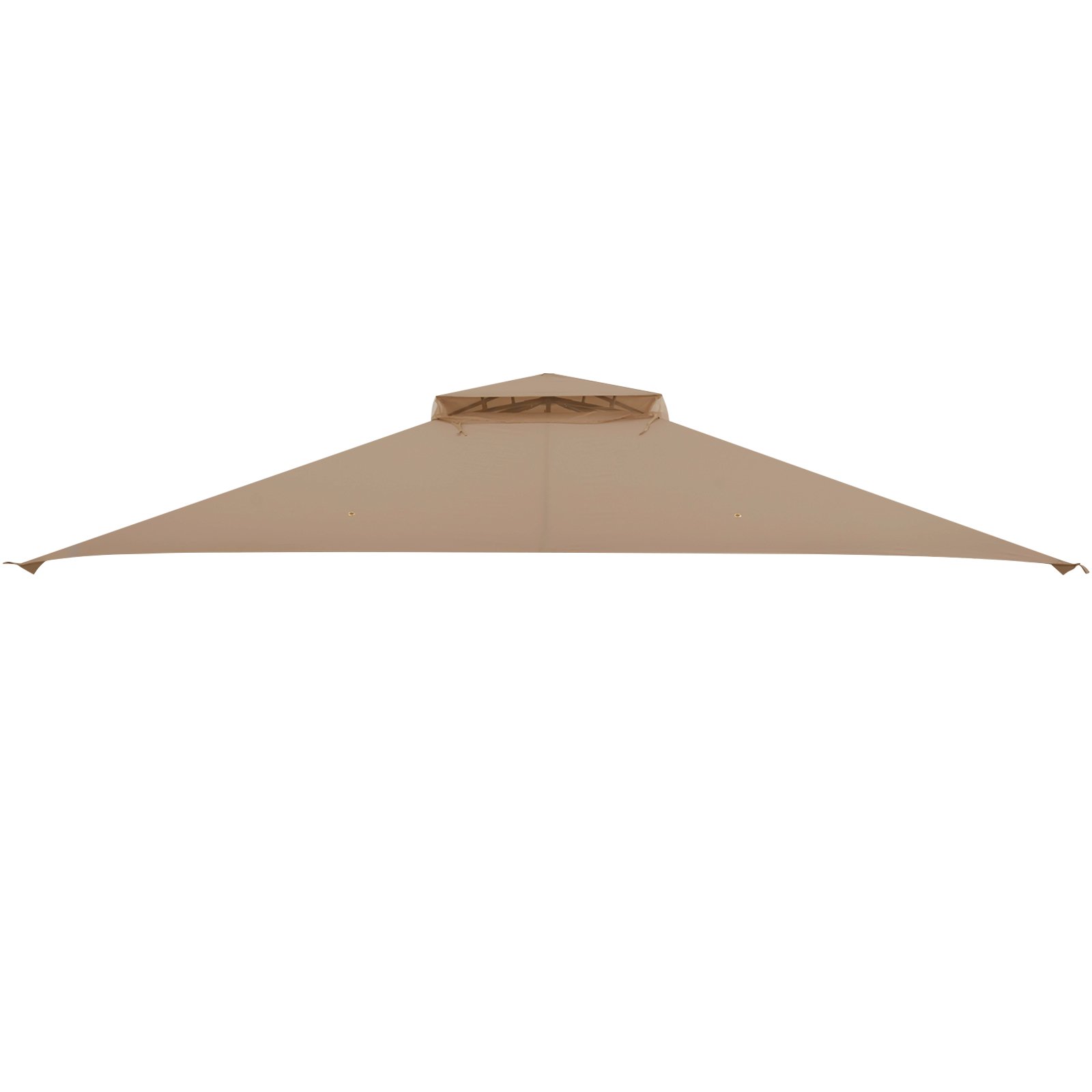 NOVEAL 368 x 303CM Gazebo Replacement Top with Air Vent and Drainage Holes-Brown - Savings Store