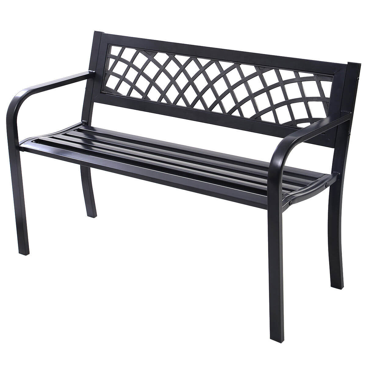Garden Bench - Metal Frame Outdoor Bench with 280 KG Load Capacity - Savings Store