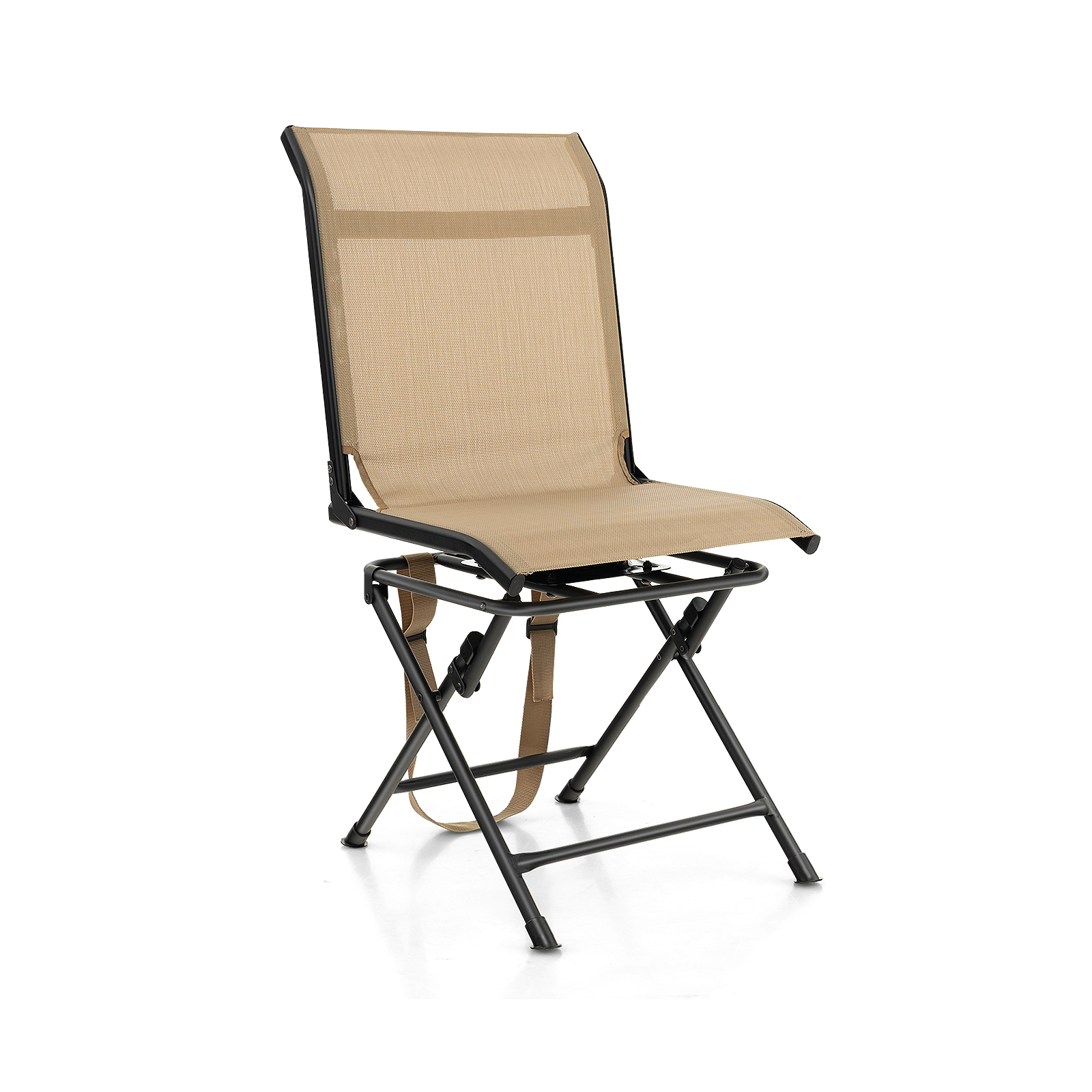 360Â° Swivel Hunting Blind Chair with Sturdy Metal Frame Support up to 330 lbs-Coffee - Savings Store