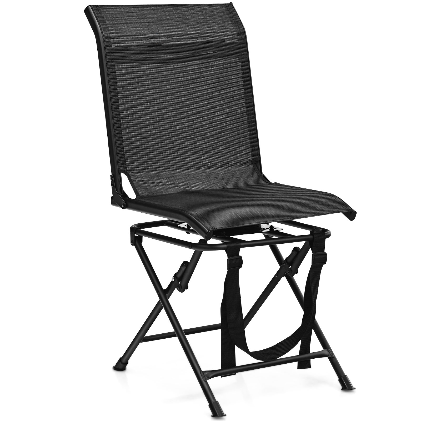 360Â° Swivel Hunting Blind Chair with Sturdy Metal Frame Support up to 330 lbs-Black - Savings Store