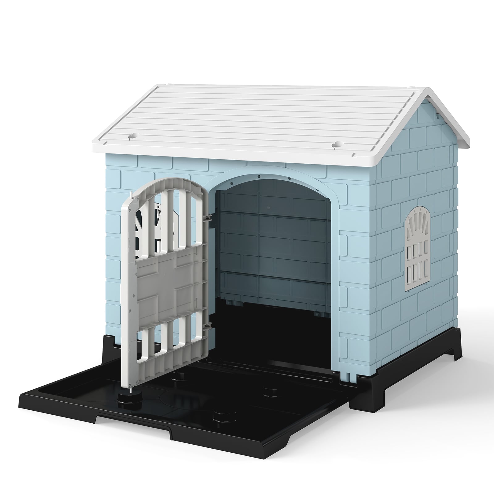 HYNOR Weatherproof Pet Shelter with Removable Toilet Tray-Light Blue - Savings Store
