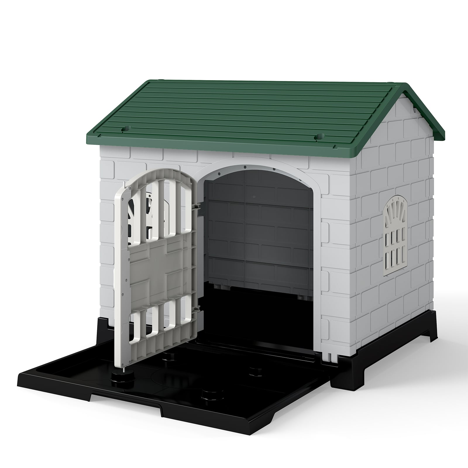 HYNOR Weatherproof Pet Shelter with Removable Toilet Tray-Dark Green - Savings Store