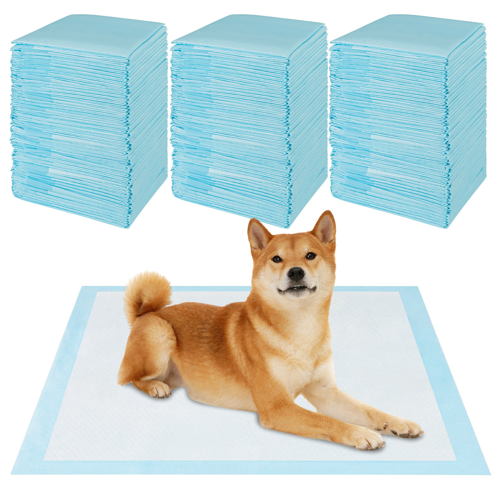 Dog and Puppy Pee Pads 90 x 60 cm(150 Counts) 6-Layer Leak-Proof Pet Pads-Blue - Savings Store
