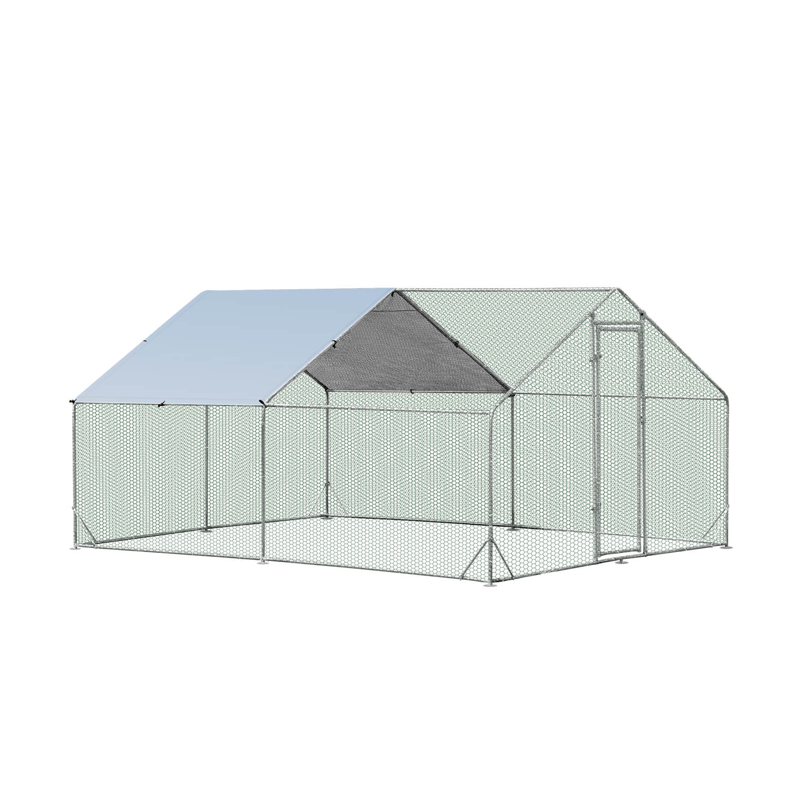 Large Spire-Shaped Chicken Coop with Sun-Protective Cover-400 cm x 300 cm x 195 cm - Savings Store