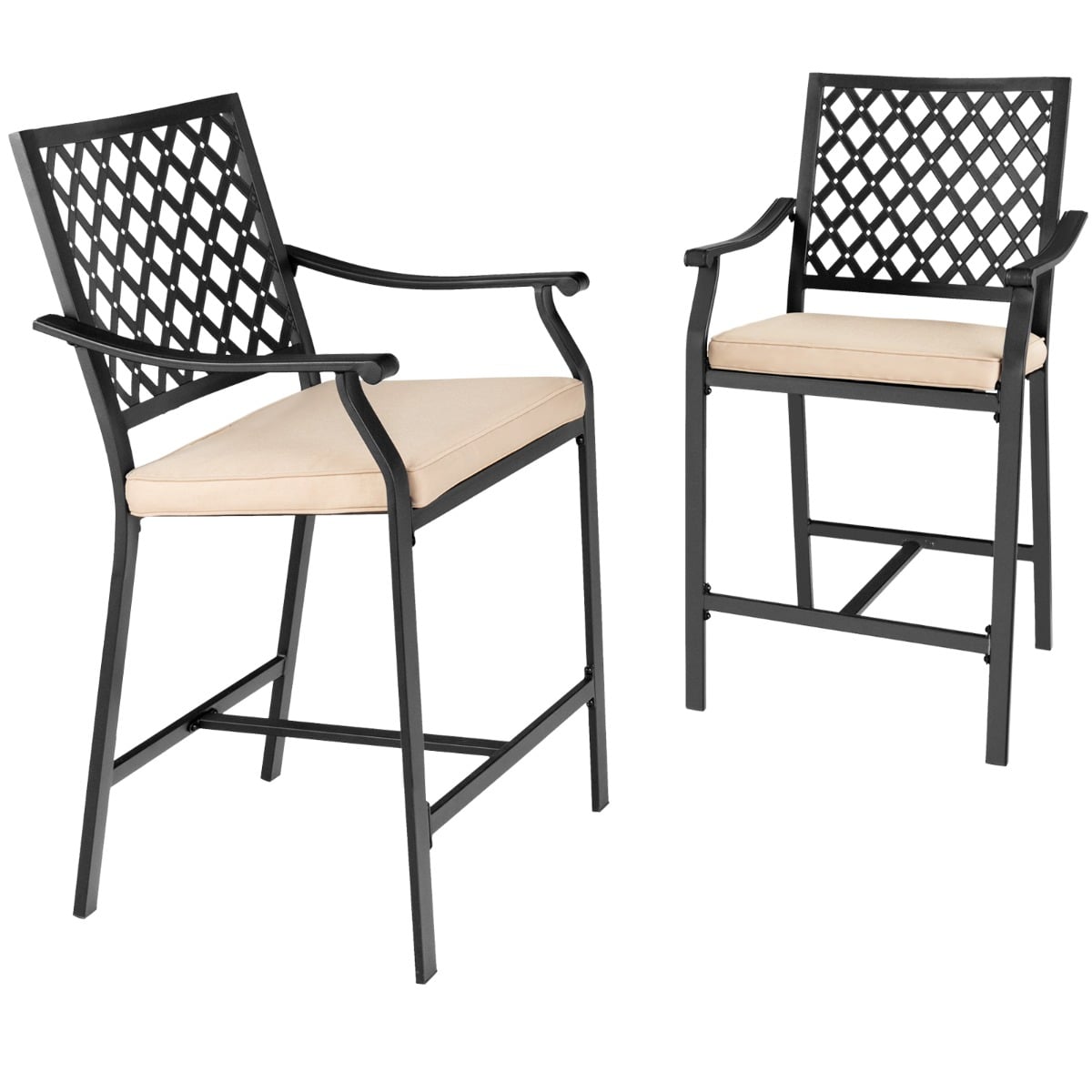 Patio Bar Stools Set of 2 Outdoor Bar Height Chairs - Savings Store