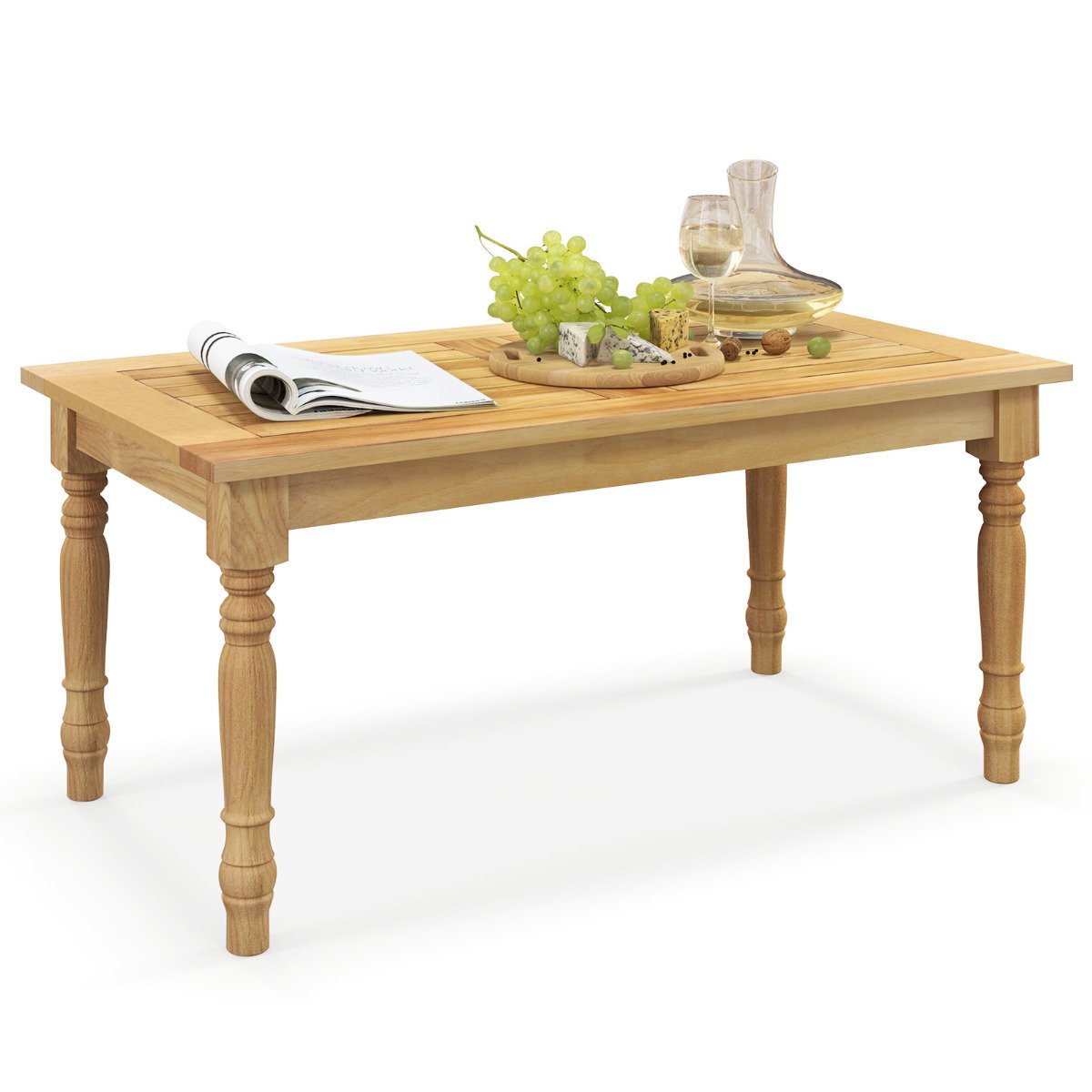 Patio Coffee Table with Solid Teak Wood Structure - Savings Store