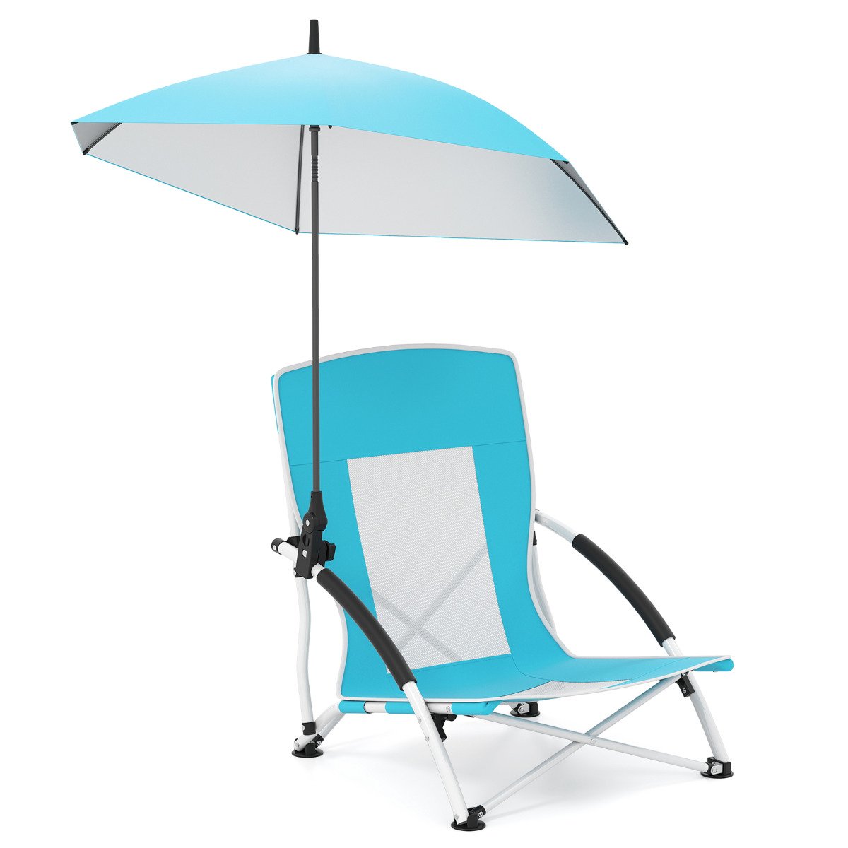 OVIV Portable Beach Umbrella Chair with Adjustable Parasol-Blue - Savings Store