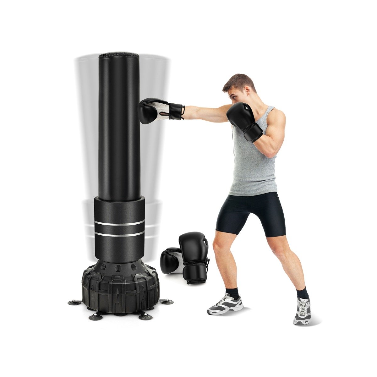 Boxing Bag with Boxing Gloves and Suction Cup Base - Savings Store