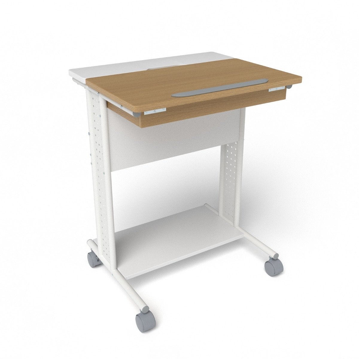 Rolling Portable Desk Laptop Desk C-Shaped Computer Cart-Natural - Savings Store