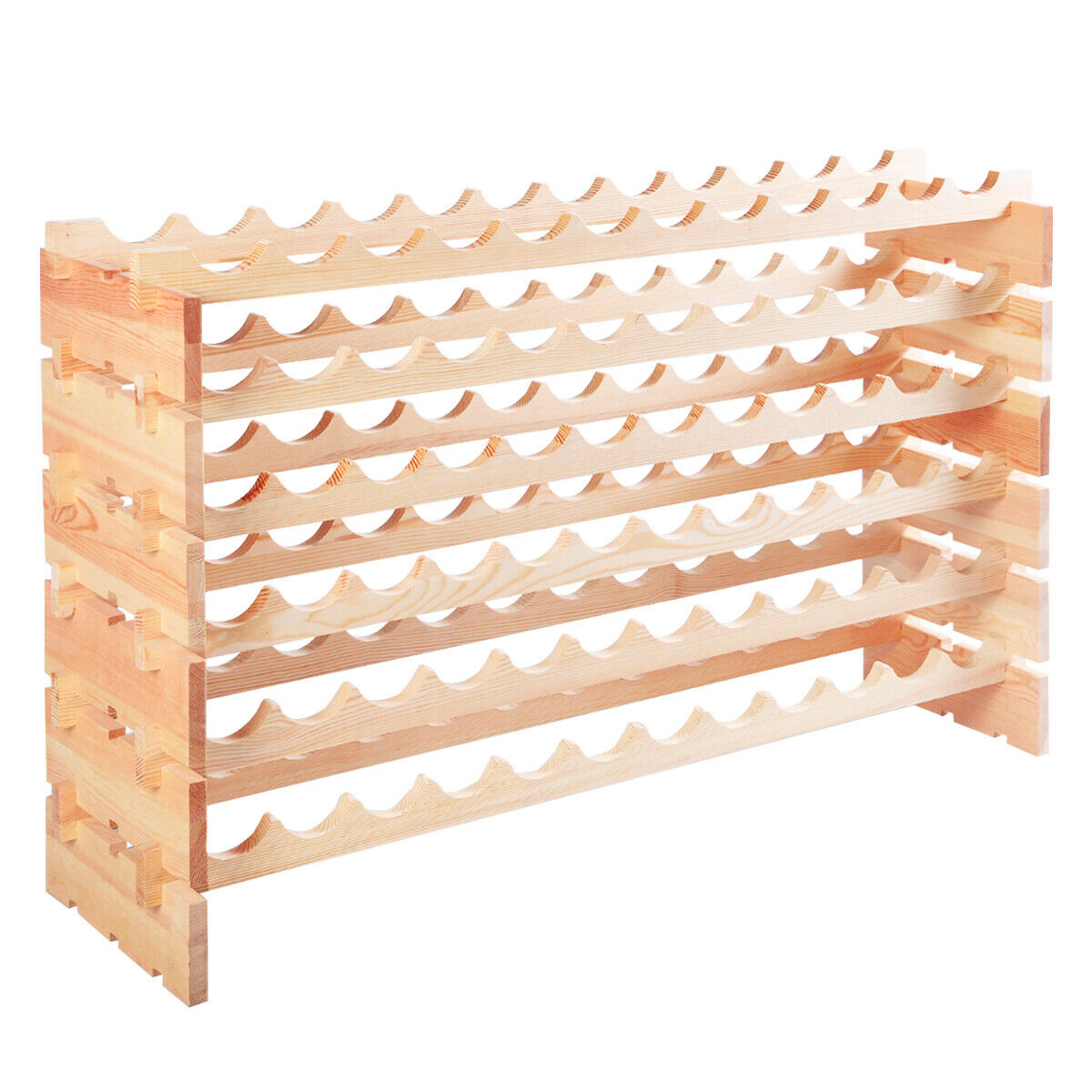 Wine Rack - Stackable Shelf Wooden Wine Holder Rack for 72 Bottles - Savings Store