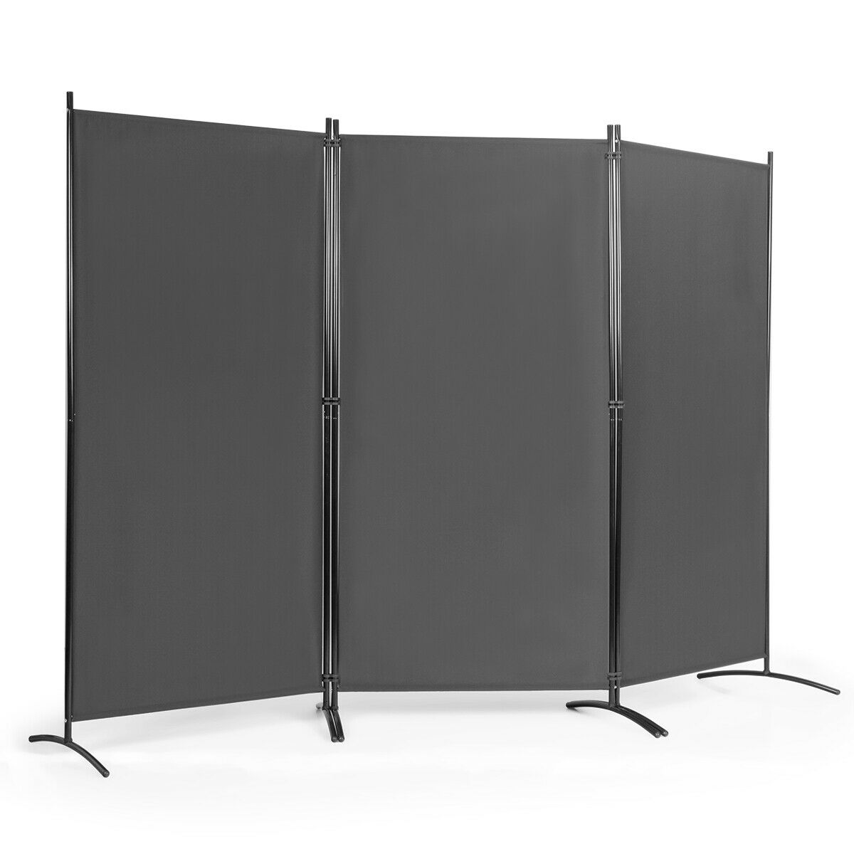 3 Panel Folding Room Divider-Grey - Savings Store