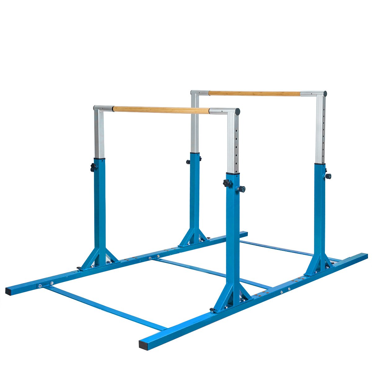 Gymnastics Bar - Kids Parallel Gymnastics Bar with Adjustable Width and 11-Level Heights-Blue - Savings Store