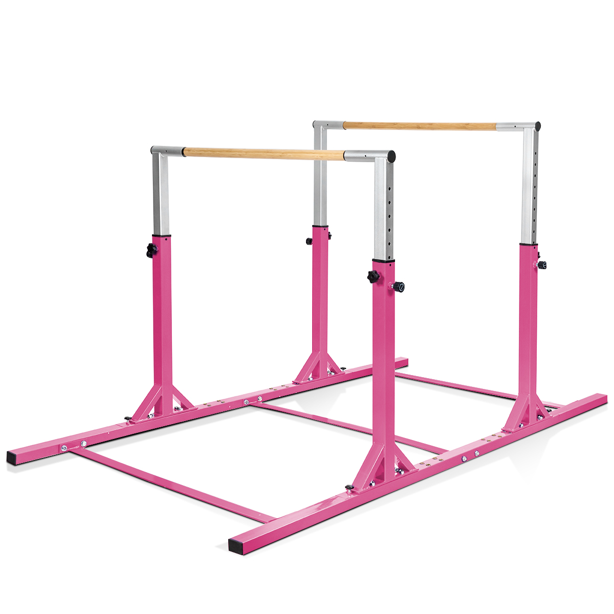 Kids Parallel Gymnastics Bar with Adjustable Width - Pink - Savings Store