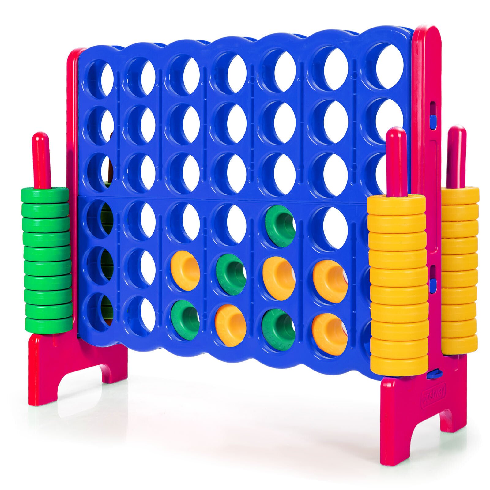 Outdoor Game - Jumbo 4-to-Score Giant Game Set with Quick-Release Lever-Red - Savings Store