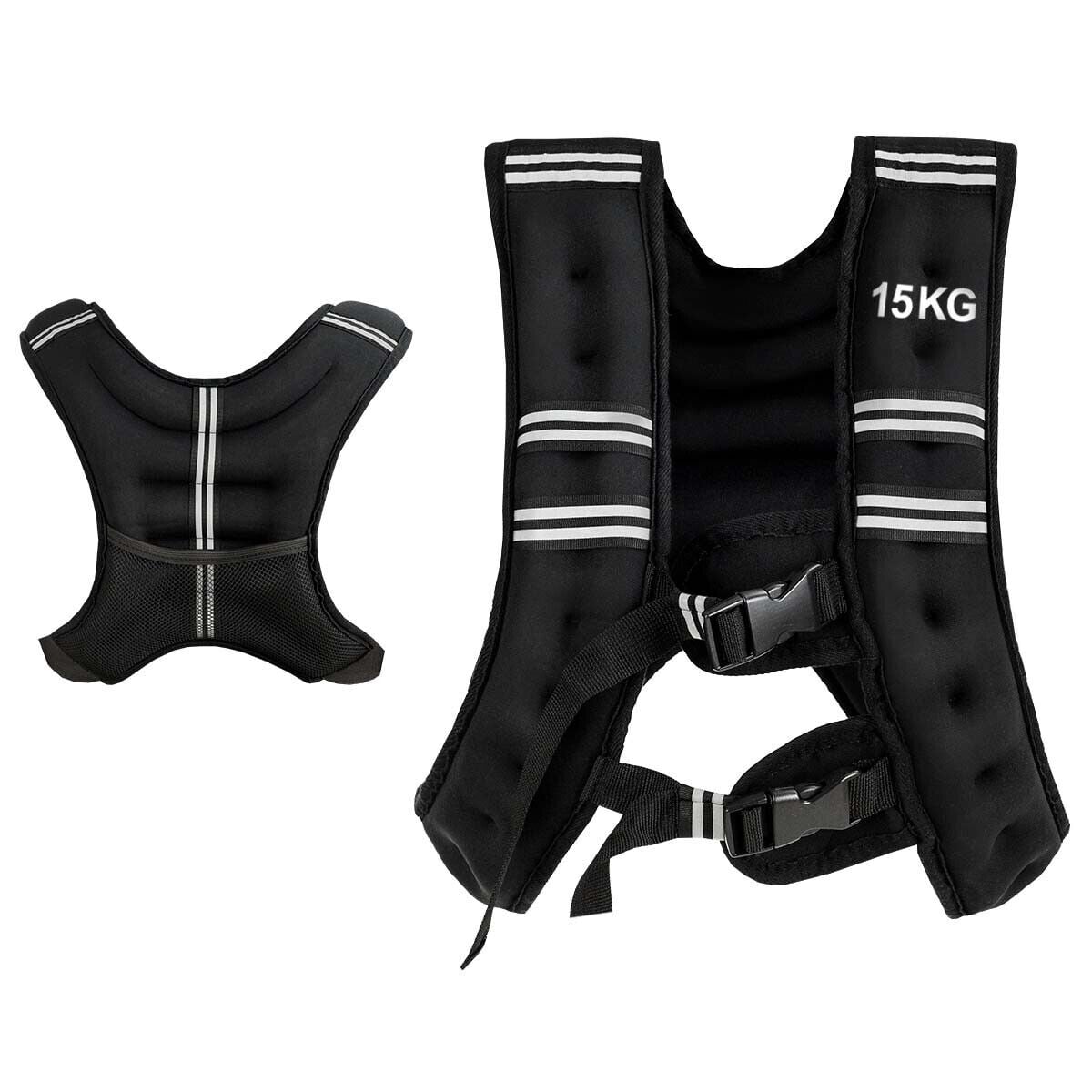 Weighted Vest with Adjustable Buckles and Mesh Bag 15kg - Savings Store