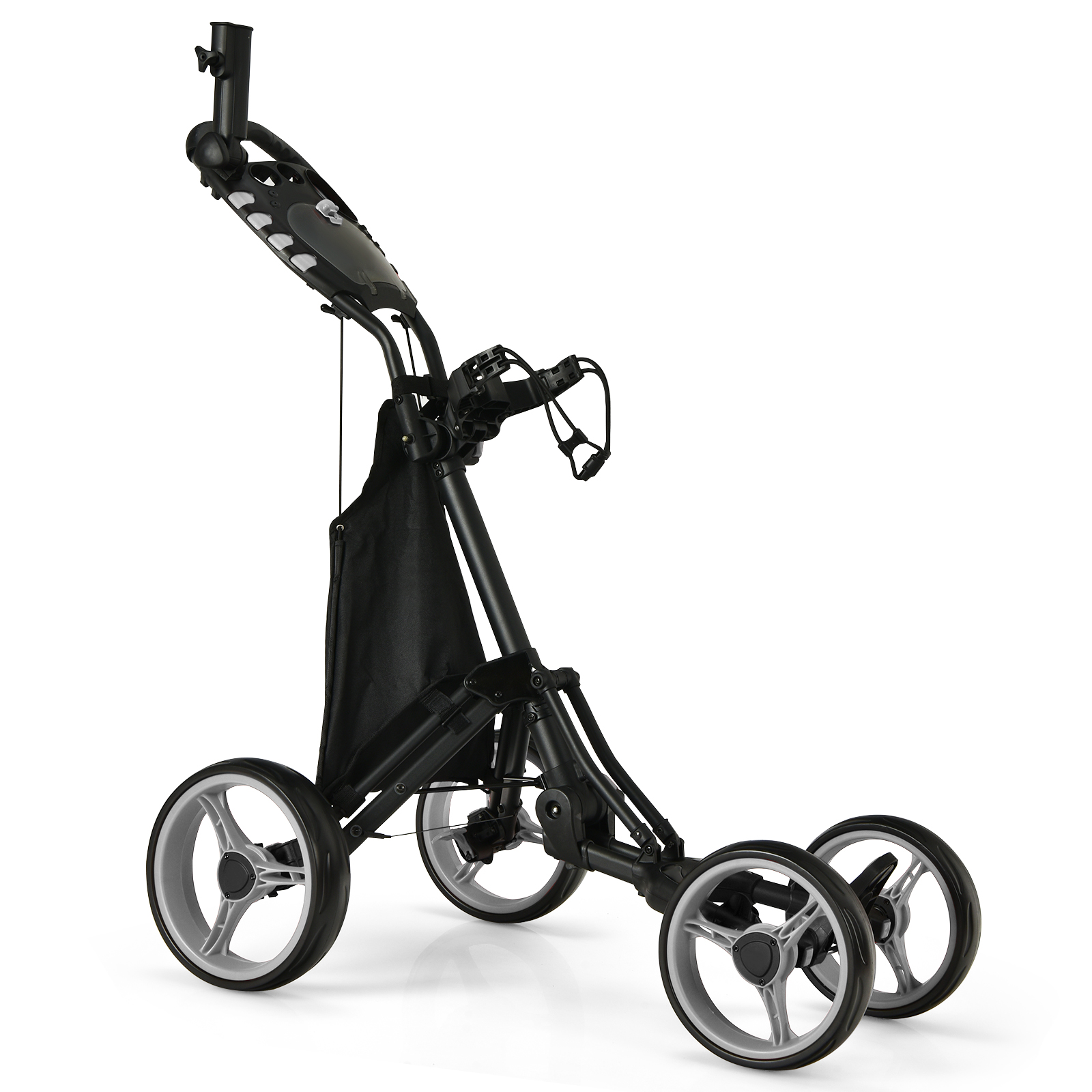 Golf - Golf Push Pull Cart with Waterproof Bag and Foot Brake-Grey - Savings Store