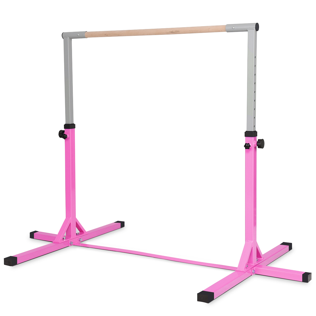 Children's Height Adjustable Gymnastics Training Bar, 90-150cm-Pink - Savings Store