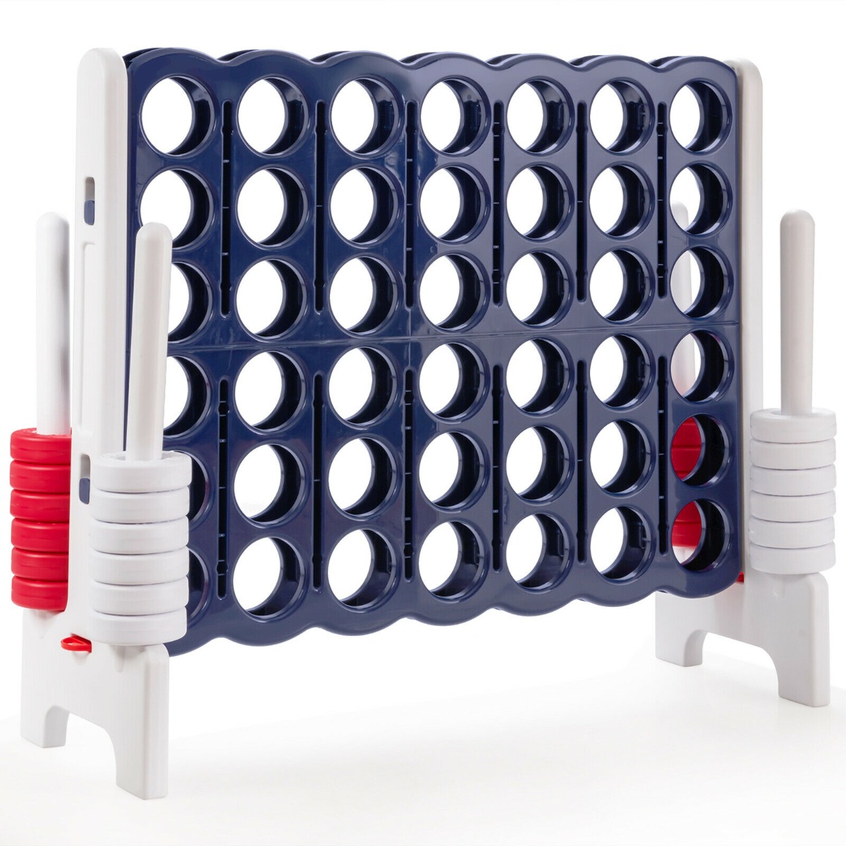 Giant 4 in A Row Game Set with 42 Jumbo Rings and Sliders-Dark Blue - Savings Store