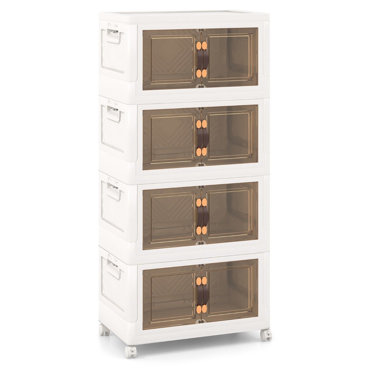 Sideboard - 27/34/44/59/78/92.5 Gal Stackable Storage Bins with Lockable Wheels-44 Gal-4-Tier - Savings Store