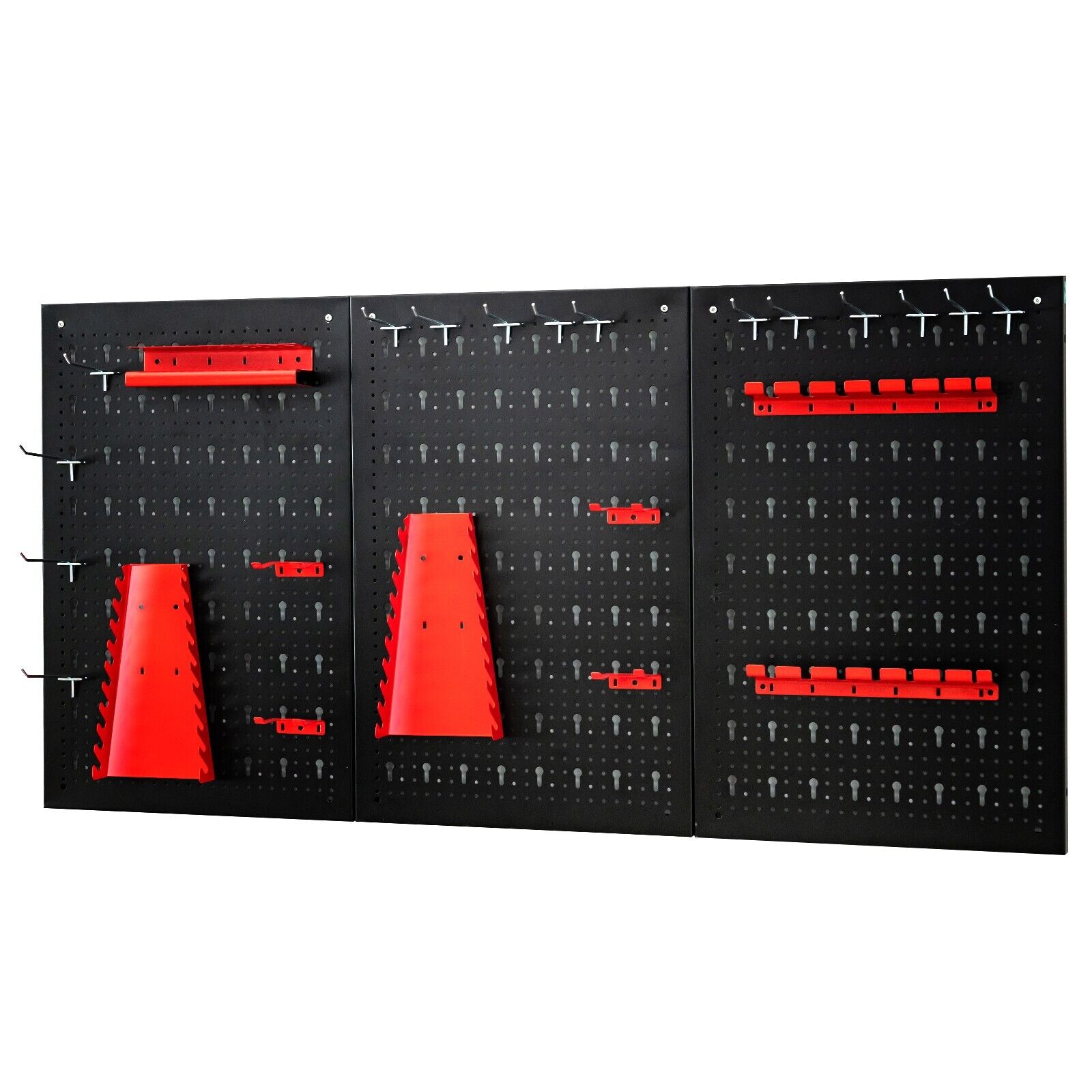 Wall-mounted Metal Pegboard Tool Storage Kit with 3 Pegboards - Savings Store