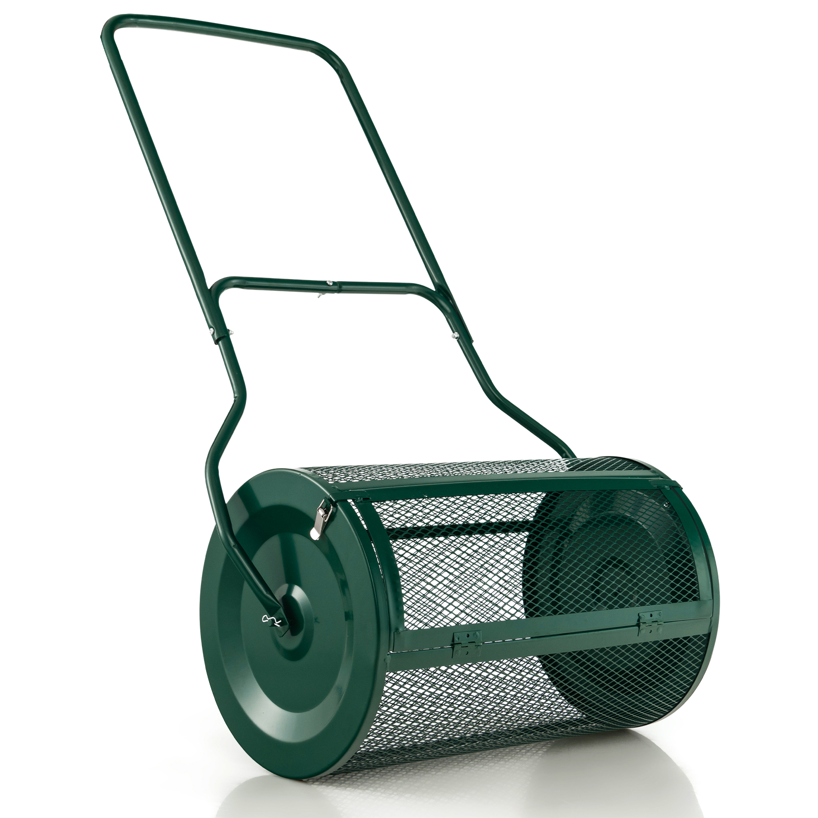 27 Inch Compost Spreader with Upgrade U-shaped Handle-Green - Savings Store