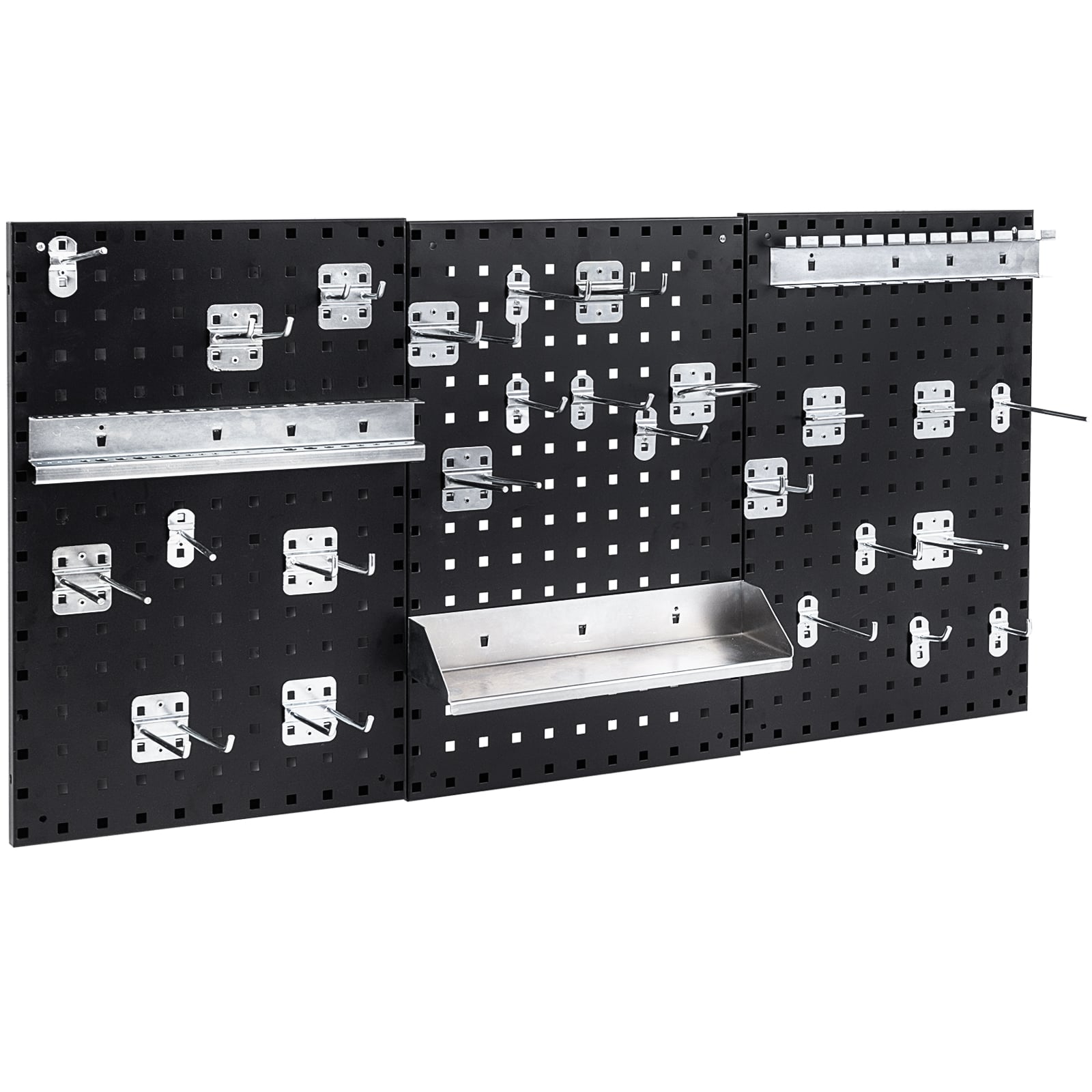 OLSMEREON Wall-Mounted Pegboard Tool Organizer Kit with 28 Accessories-Black - Savings Store