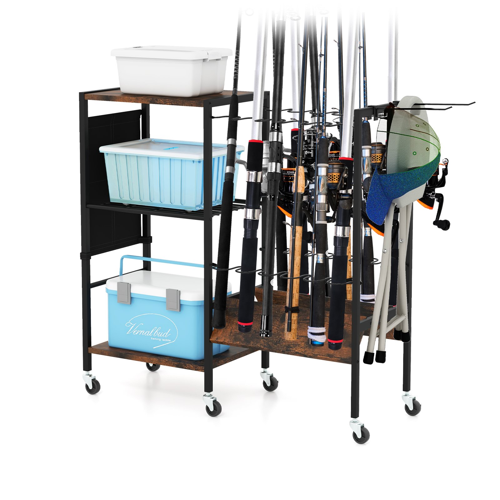 Fishing Rod Holder with Lockable Universal Wheels - Savings Store