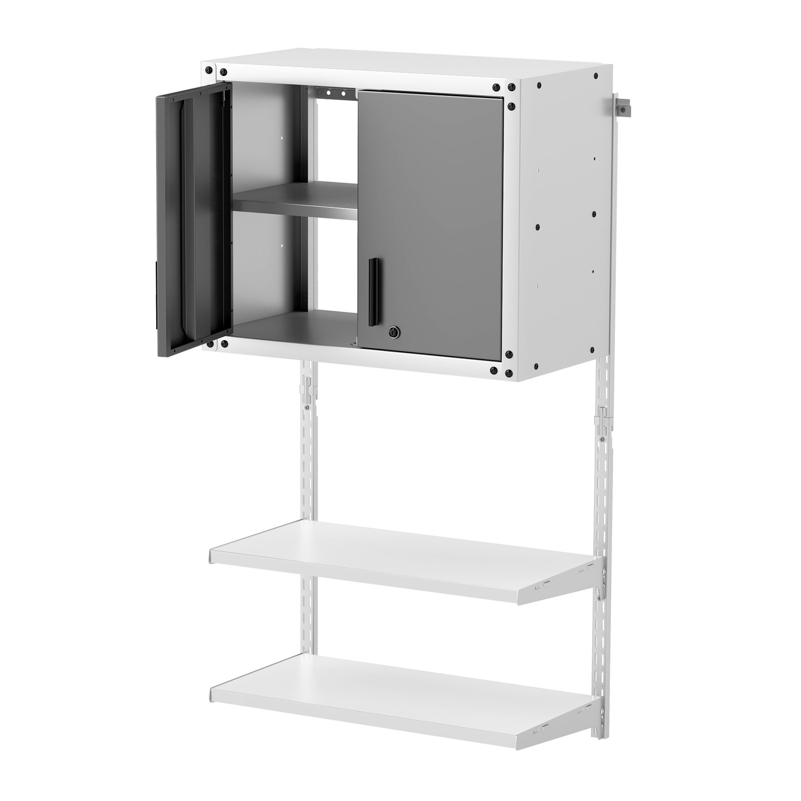 Metal Wall Cabinet with Lock and 3 Adjustable Shelves - Savings Store