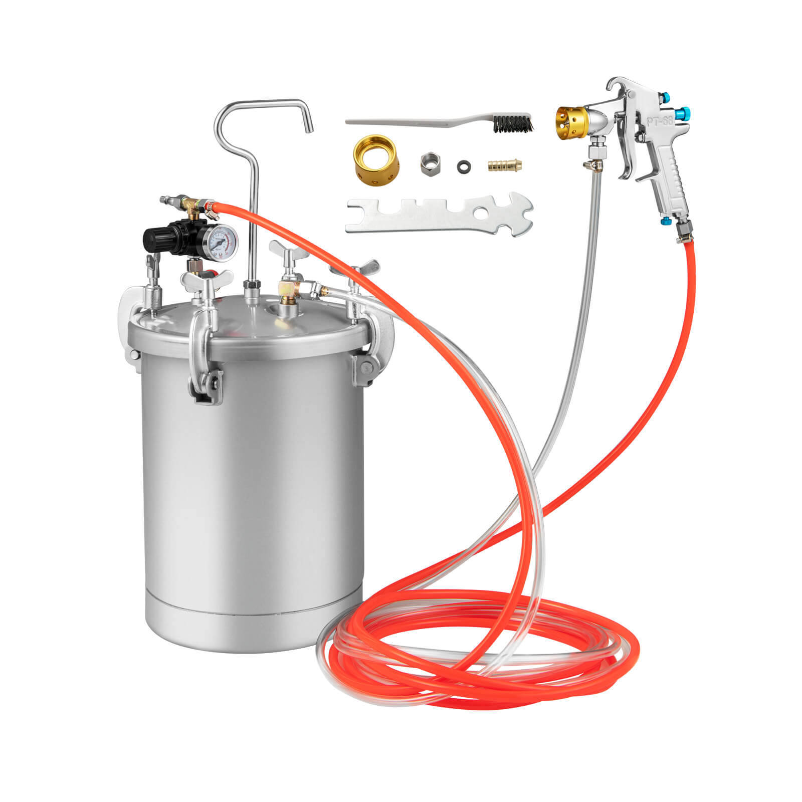 15L Pressure Paint Tank with Spray Gun and Adjusting Spray Range - Savings Store