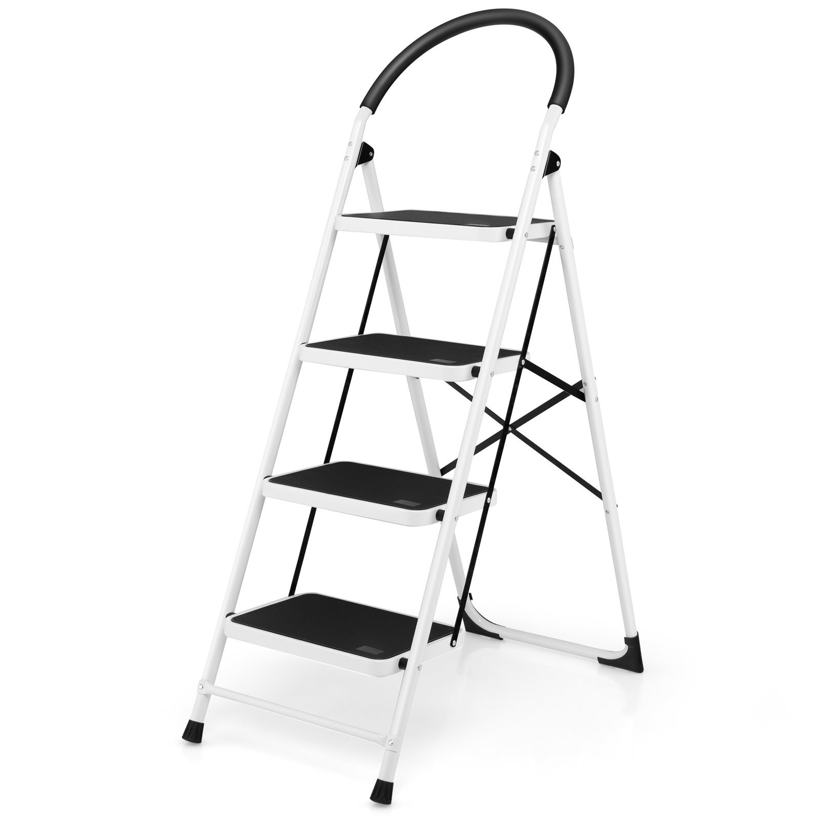 Folding Anti Slip 4 Step Ladder with Extra Wide Platform - Savings Store