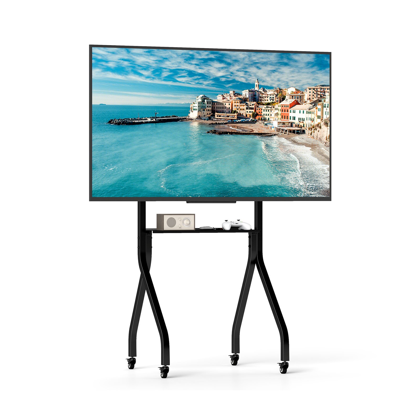 Height Adjustable Floor TV Stand with AV Shelf - Savings Store
