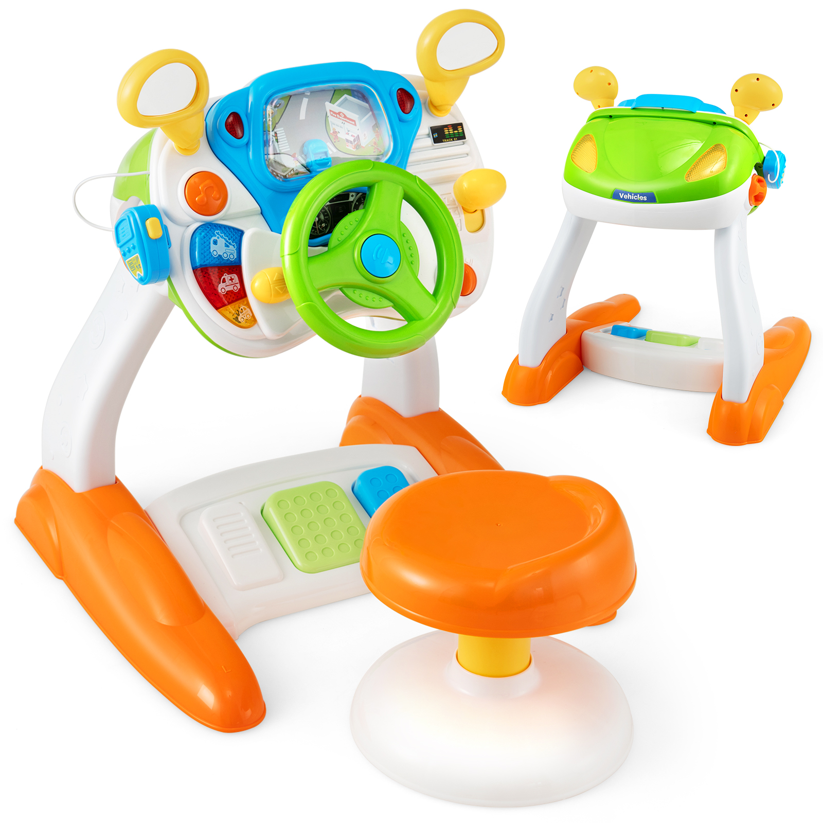 Kids Steering Wheel Toy with Rotary Scene - Savings Store
