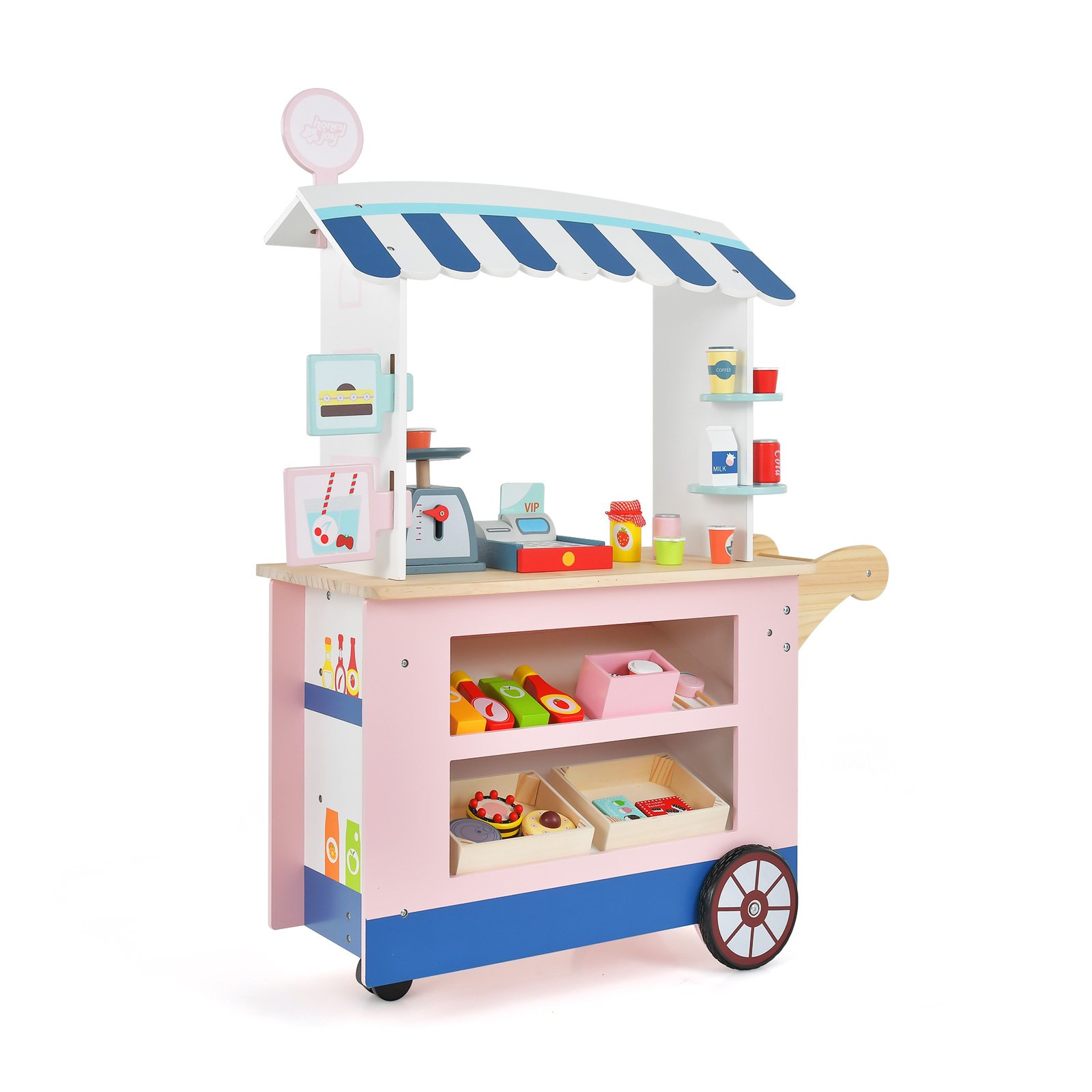 Pretend Toy - Toy Cart Play Set with POS Machine and Lovely Scale - Savings Store