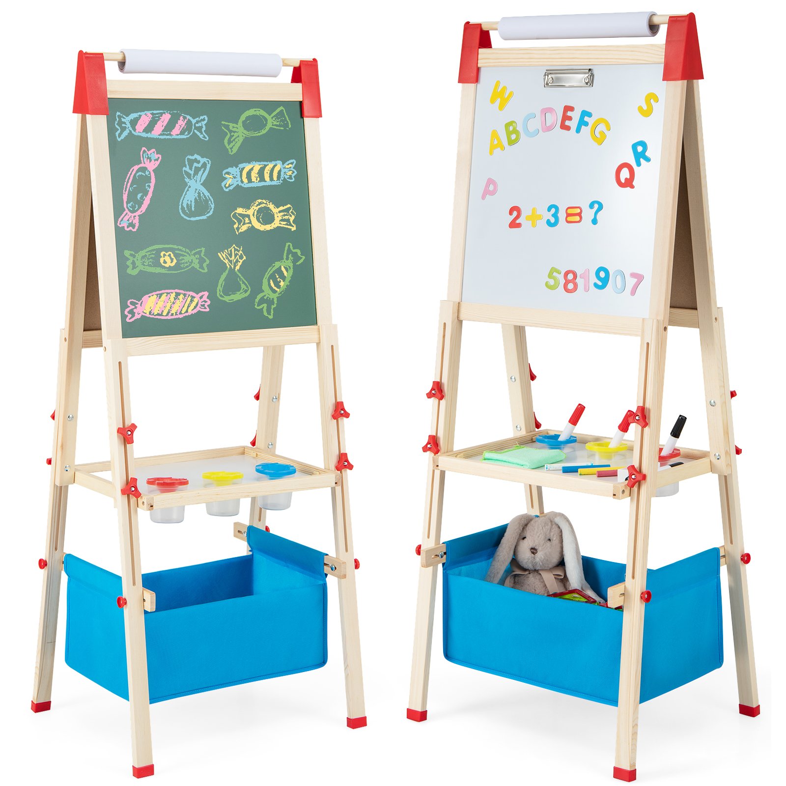 Easel - Adjustable Double Sided Kids Wooden Art Easel - Savings Store