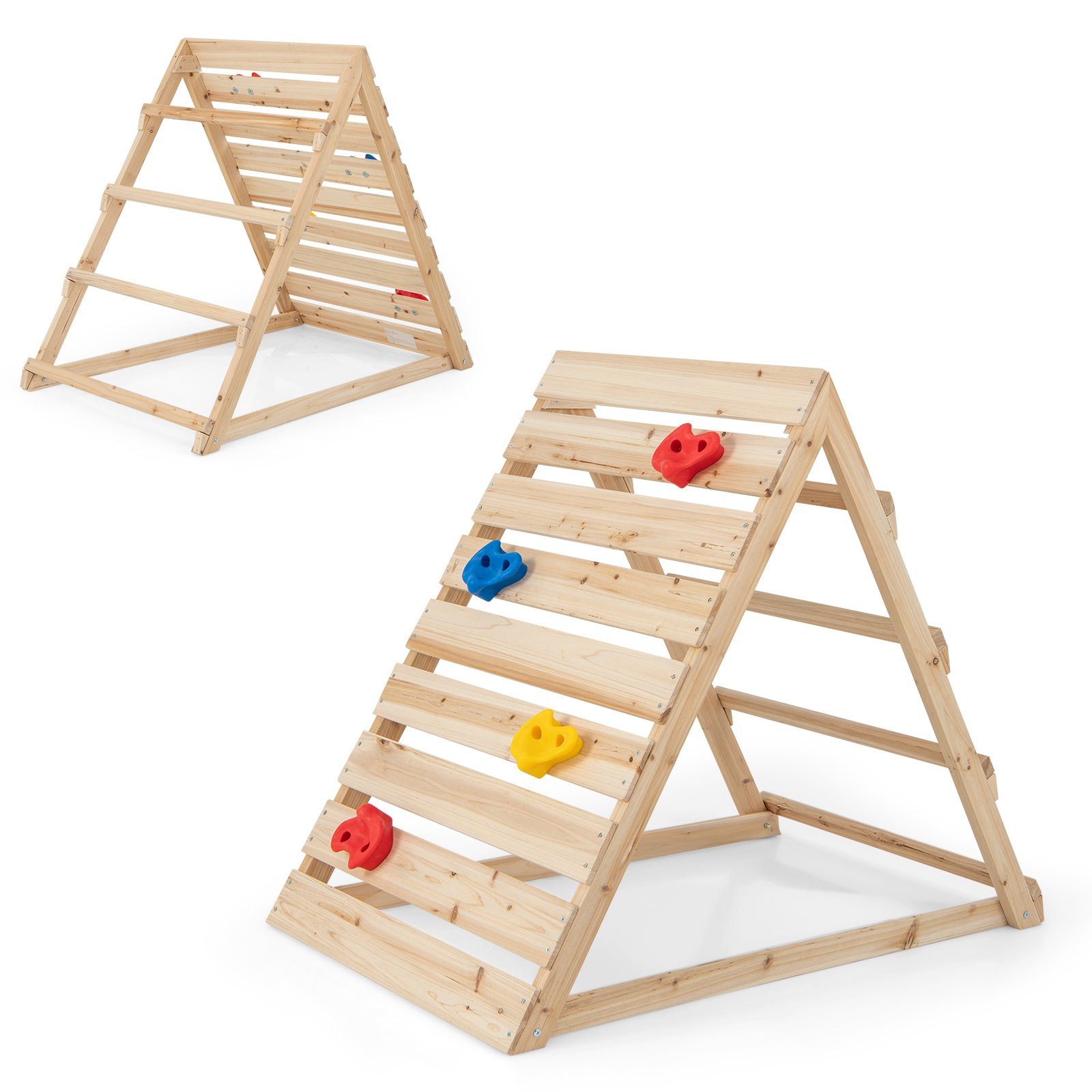 Double Sided Triangle Climber with Colorful Climbing Rocks - Savings Store